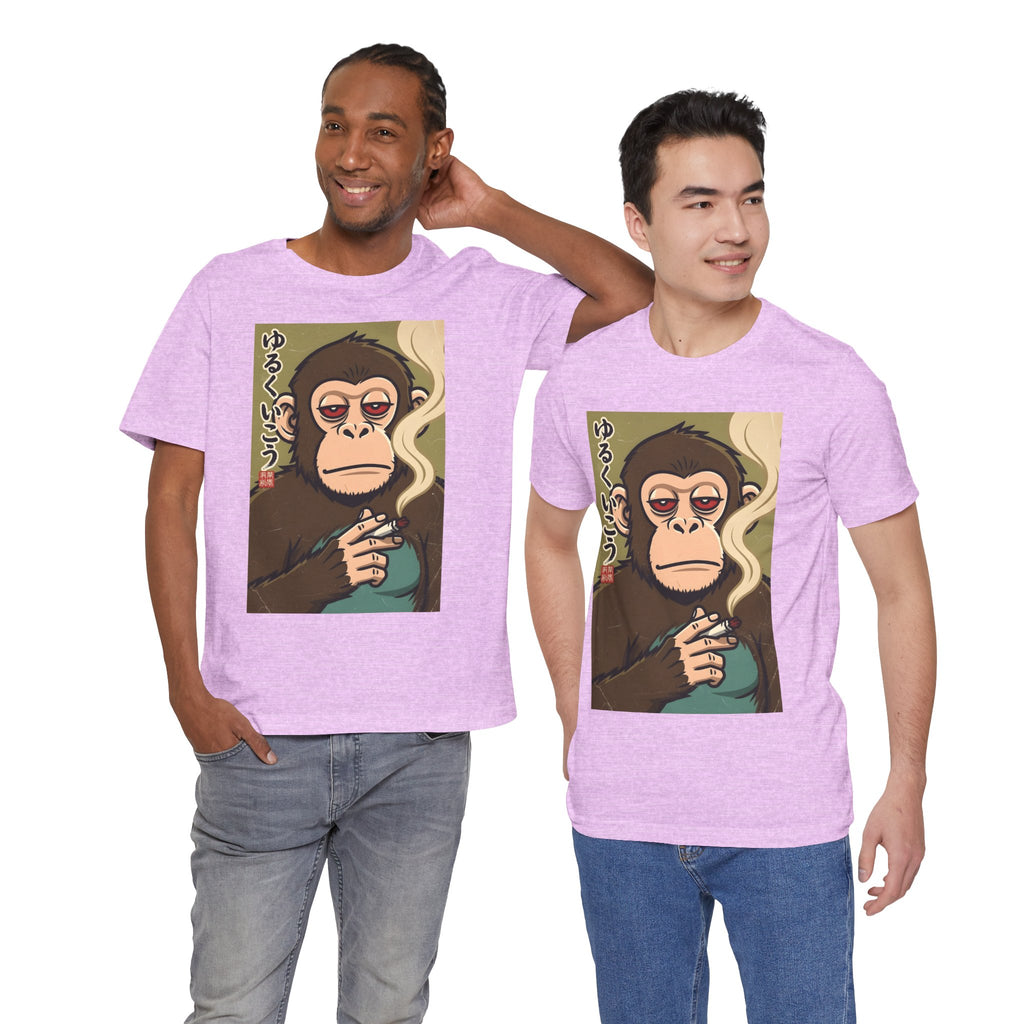 Smoking Monkey Graphic Tee — Japanese Retro Ape Illustration T-Shirt