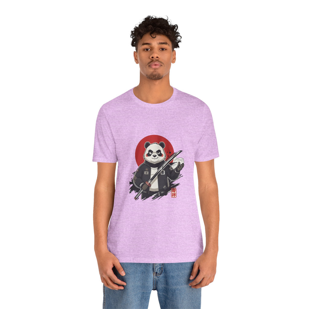Samurai Panda T-Shirt — Cute Warrior Graphic Tee with Red Sun