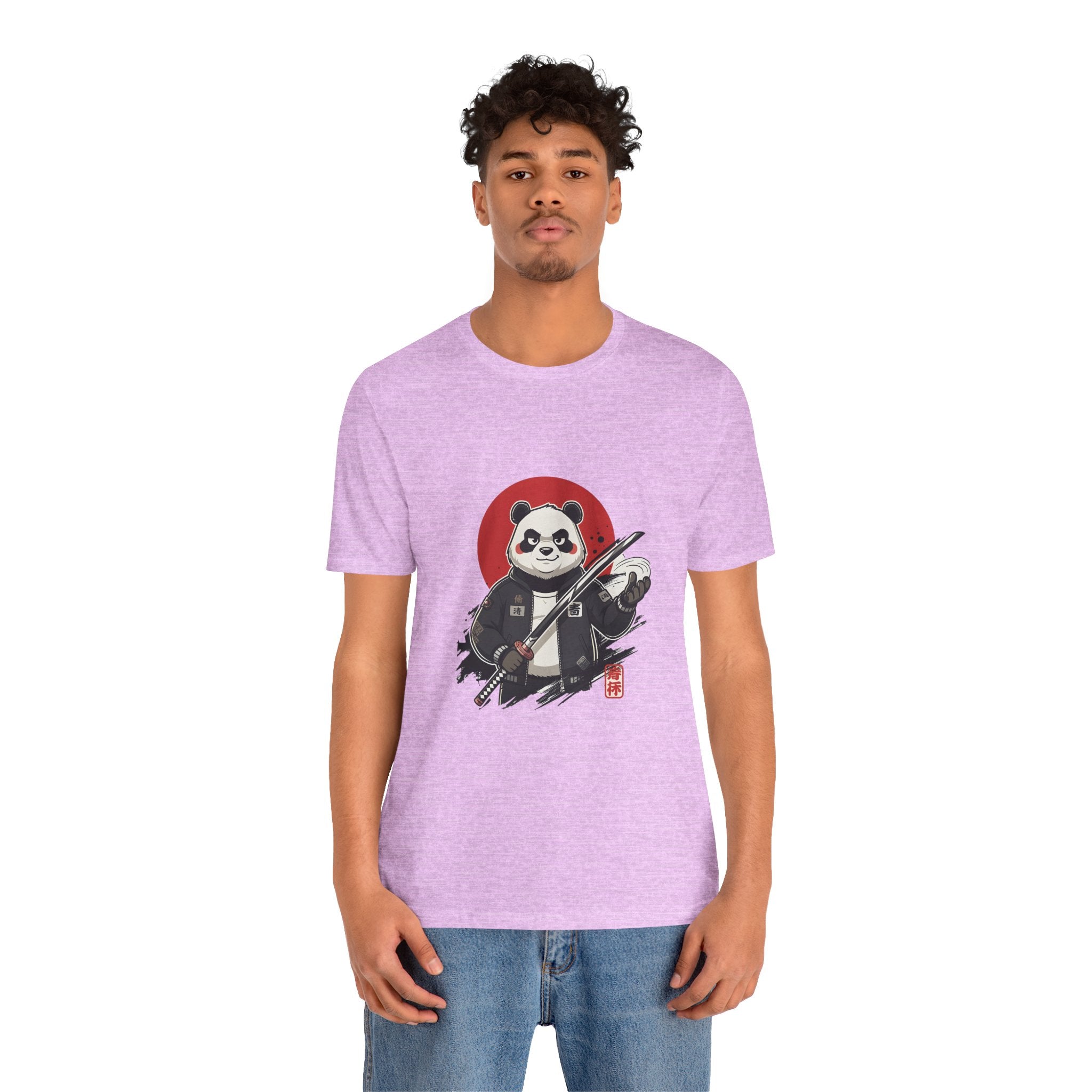 Samurai Panda T-Shirt — Cute Warrior Graphic Tee with Red Sun