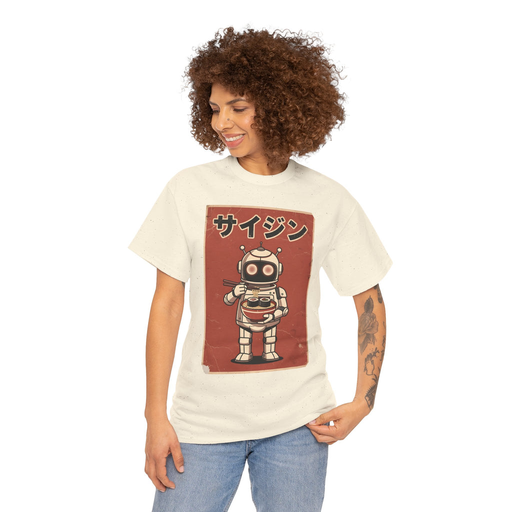 Retro Robot Ramen Tee — サイジン (Saijin) Vintage Japanese Robot Noodle Shirt