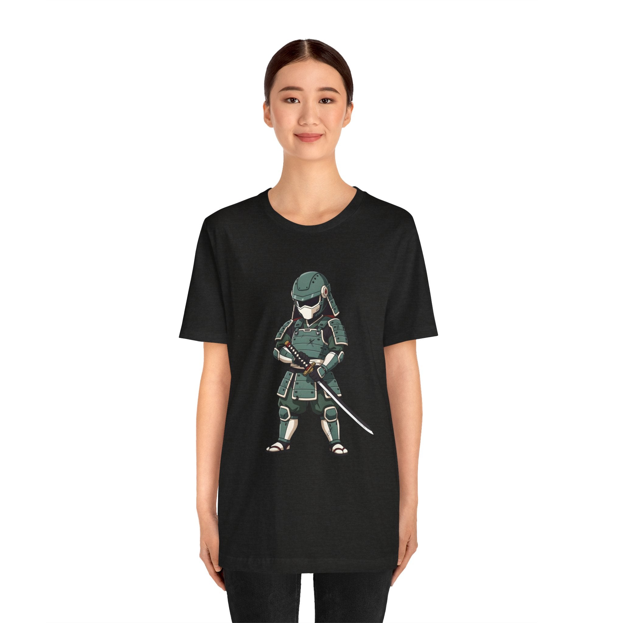 Samurai Cat T-Shirt – Cute Armored Kitty with Katana Graphic