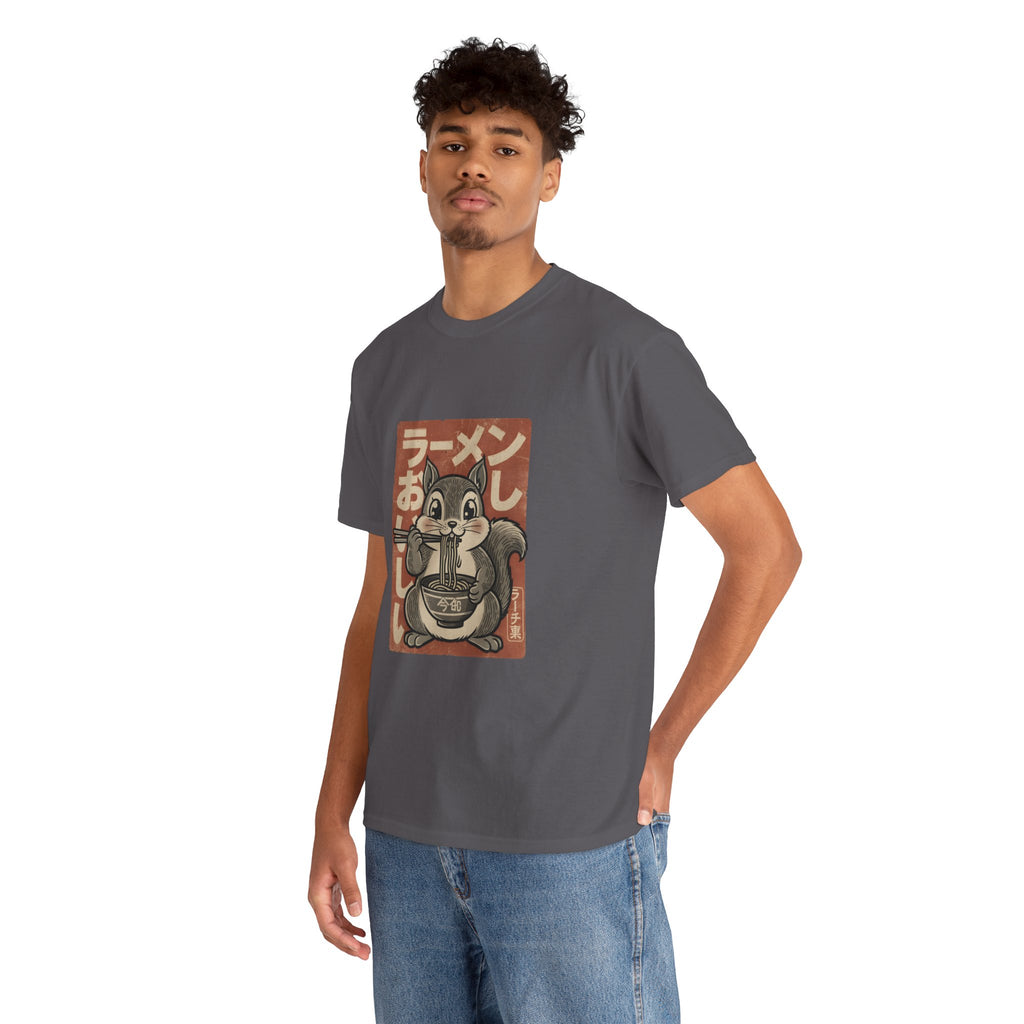 Ramen Squirrel T‑Shirt — Cute Vintage Japanese Noodle Graphic Tee