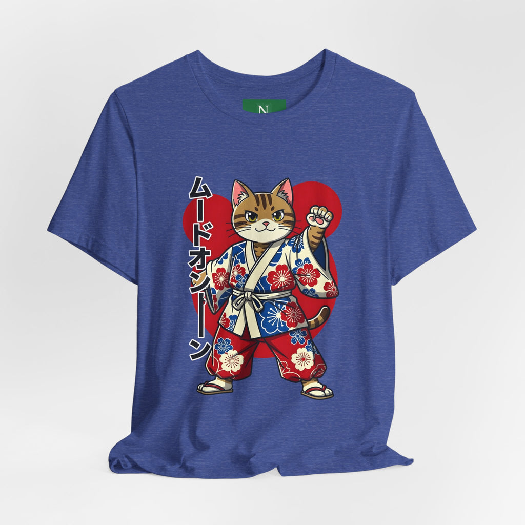 Samurai Cat T‑Shirt — Kawaii Japanese Kimono Cat Graphic Tee