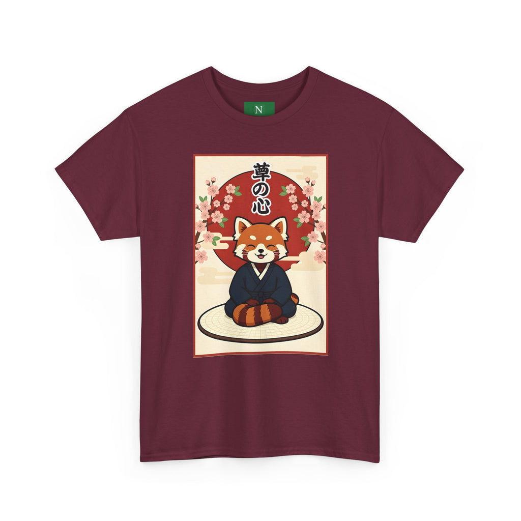 Red Panda Zen T-Shirt — Cute Japanese-Inspired Meditation Design