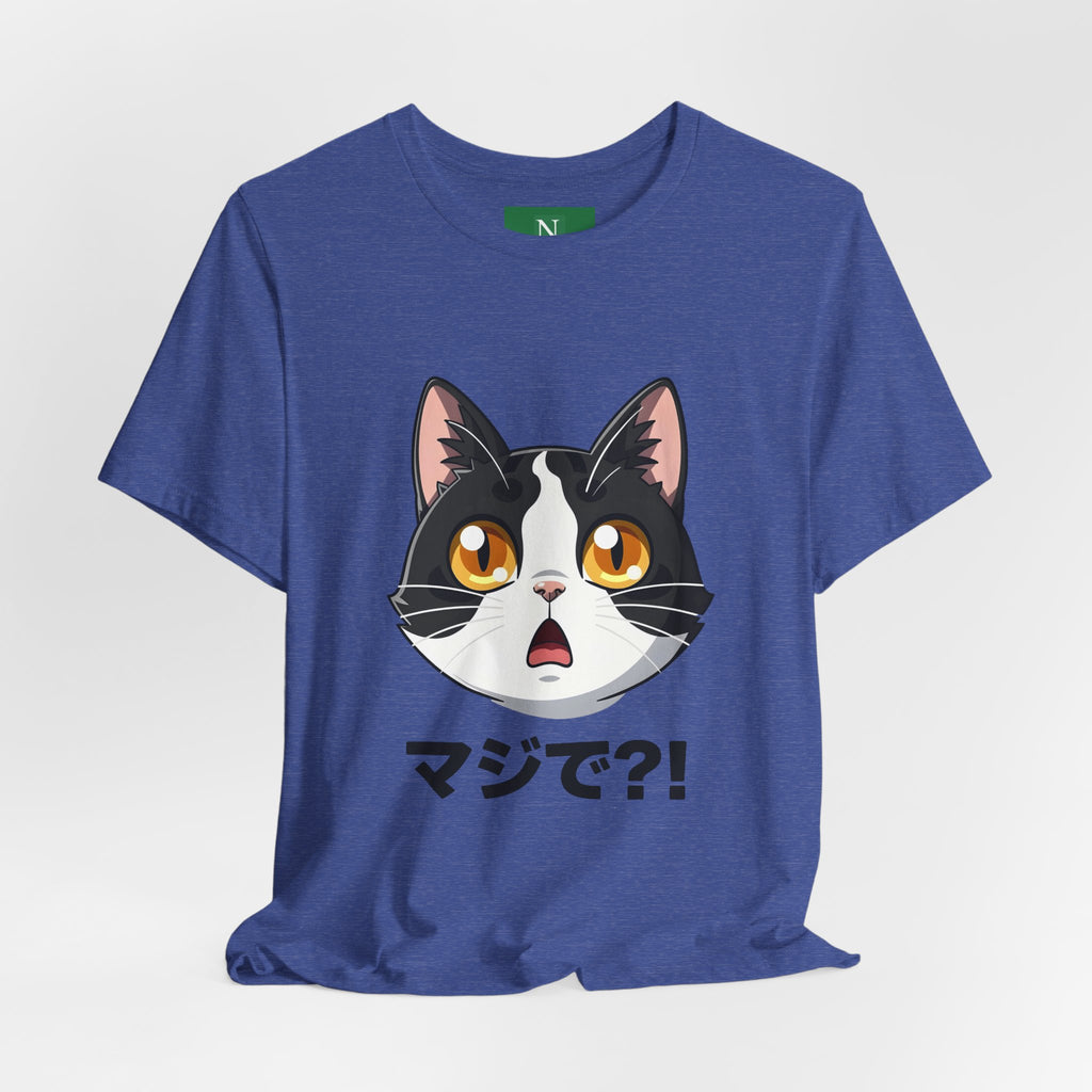 Cat Shock Face Graphic Tee — マジで?! Cute Anime Cat T-Shirt