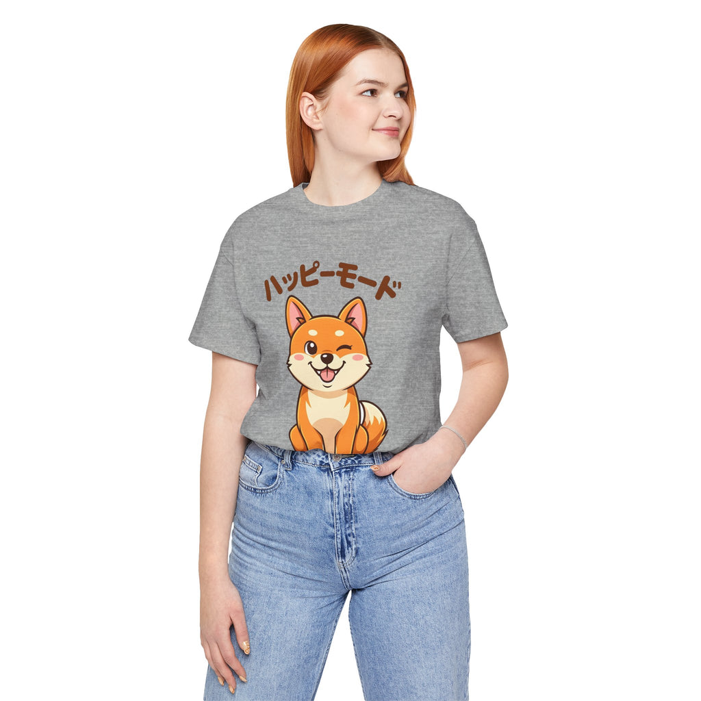 Happy Mode Shiba Inu T‑Shirt — Cute Japanese Kawaii Dog Tee