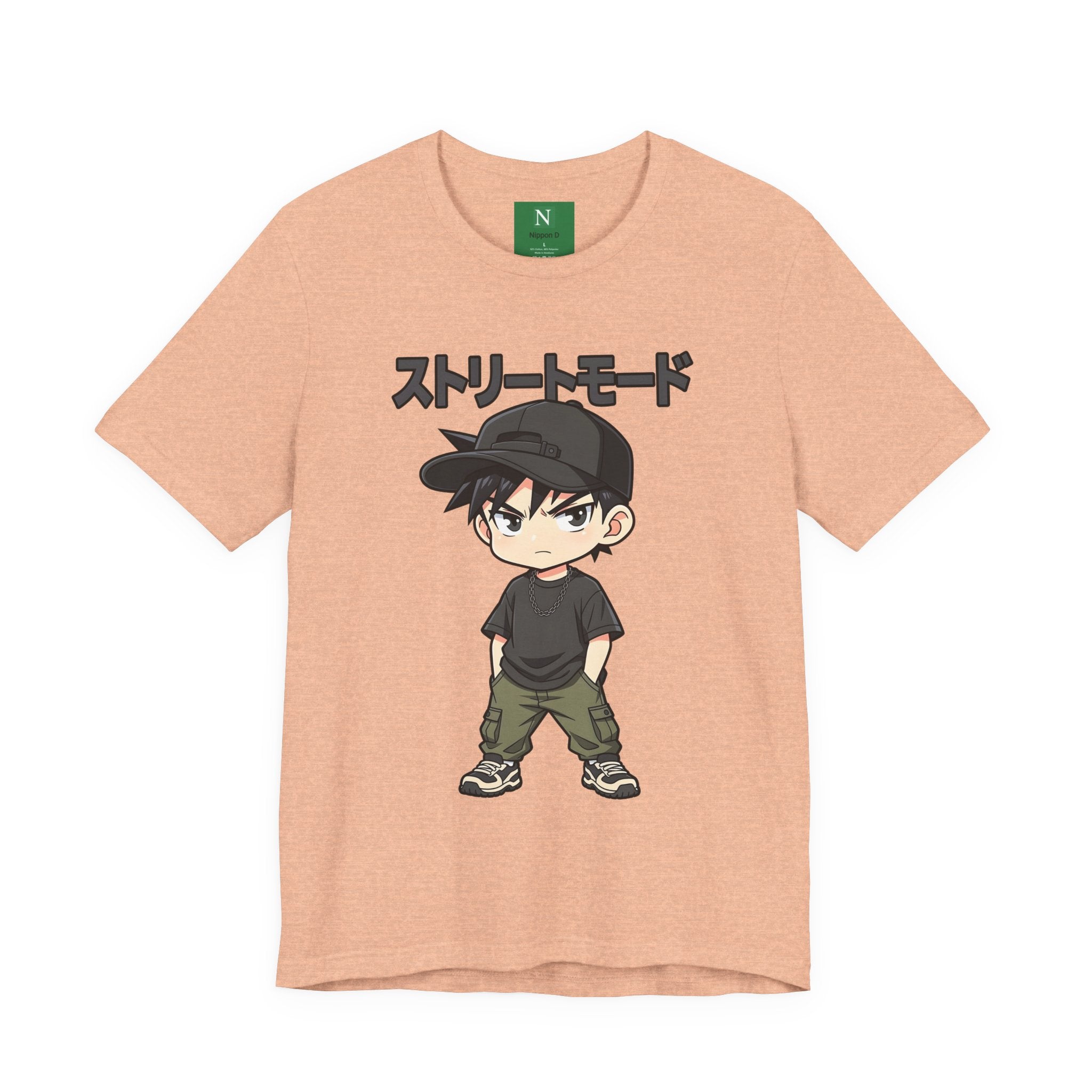 Street Mode Anime Boy T-Shirt — Japanese Text Graphic Tee