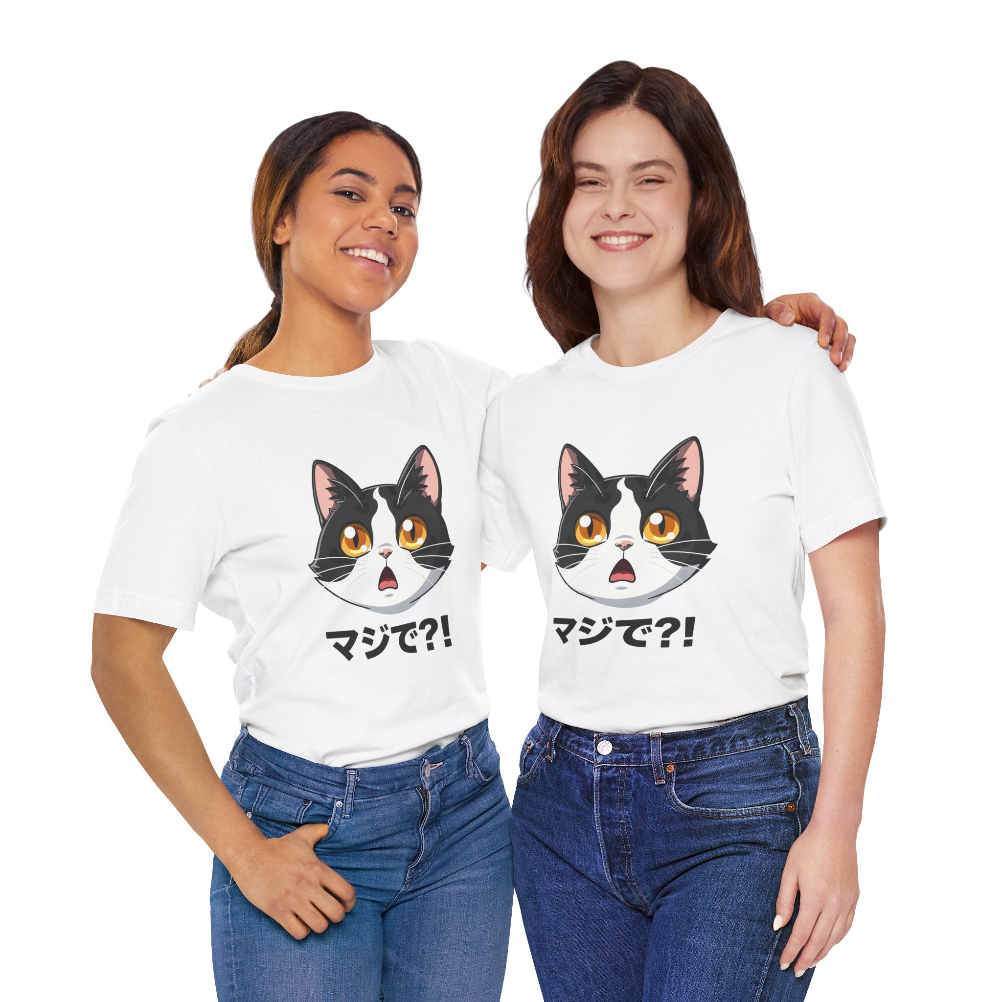 Cat Shock Face Graphic Tee — マジで?! Cute Anime Cat T-Shirt
