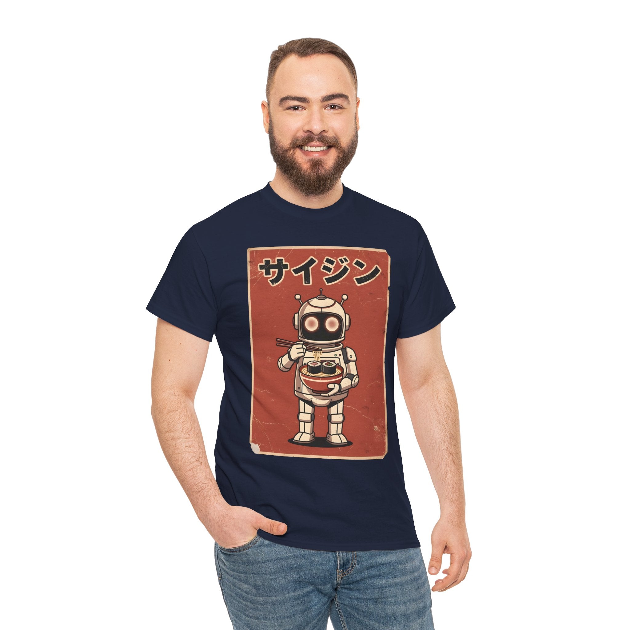 Retro Robot Ramen Tee — サイジン (Saijin) Vintage Japanese Robot Noodle Shirt