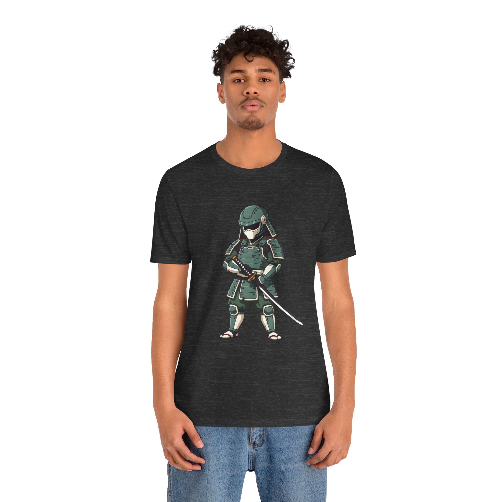Samurai Cat T-Shirt – Cute Armored Kitty with Katana Graphic