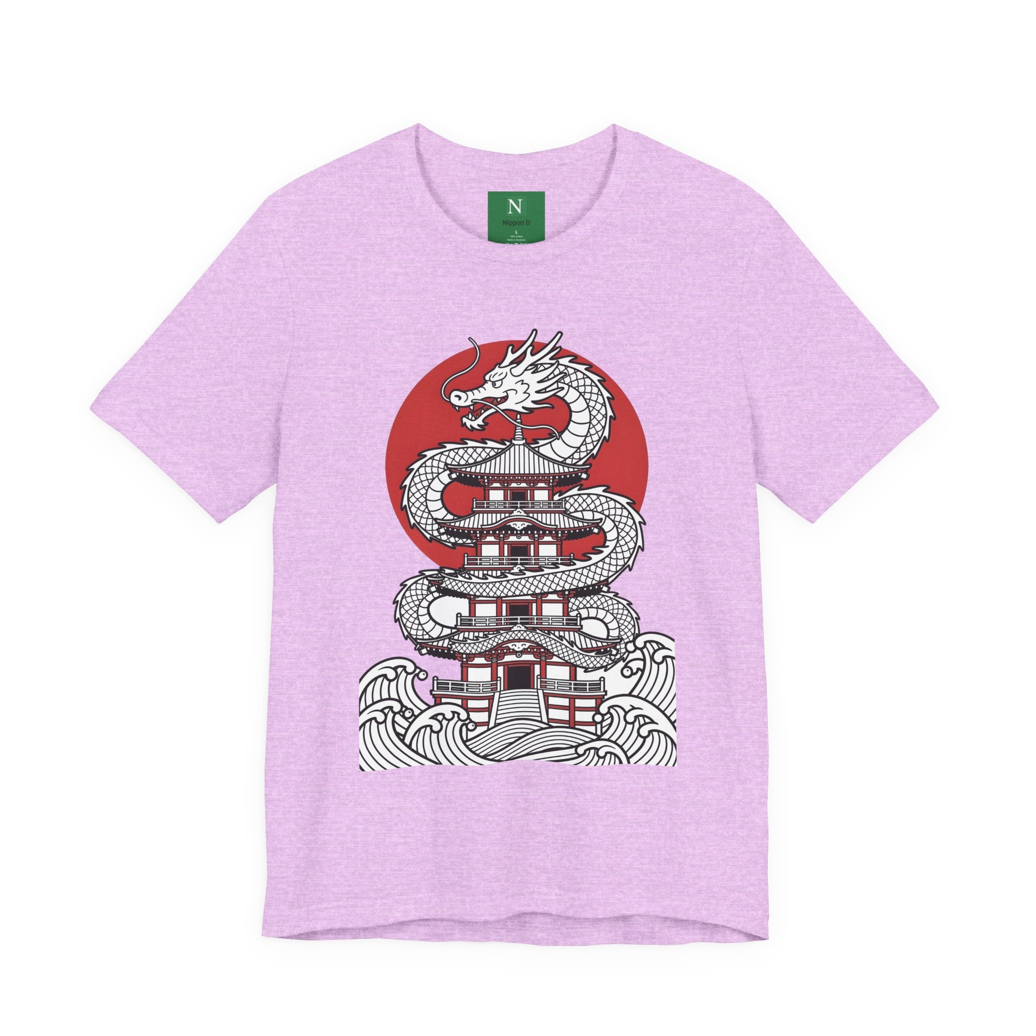 Dragon Pagoda T‑Shirt — Japanese Red Sun Temple Graphic Tee