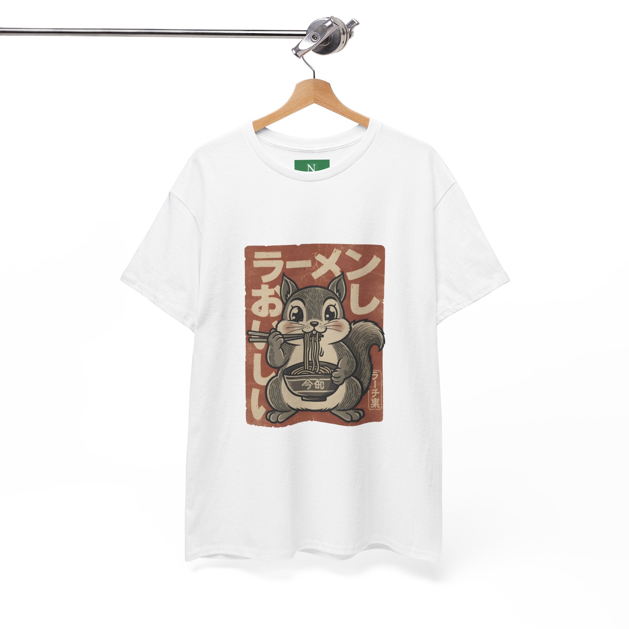 Ramen Squirrel T‑Shirt — Cute Vintage Japanese Noodle Graphic Tee