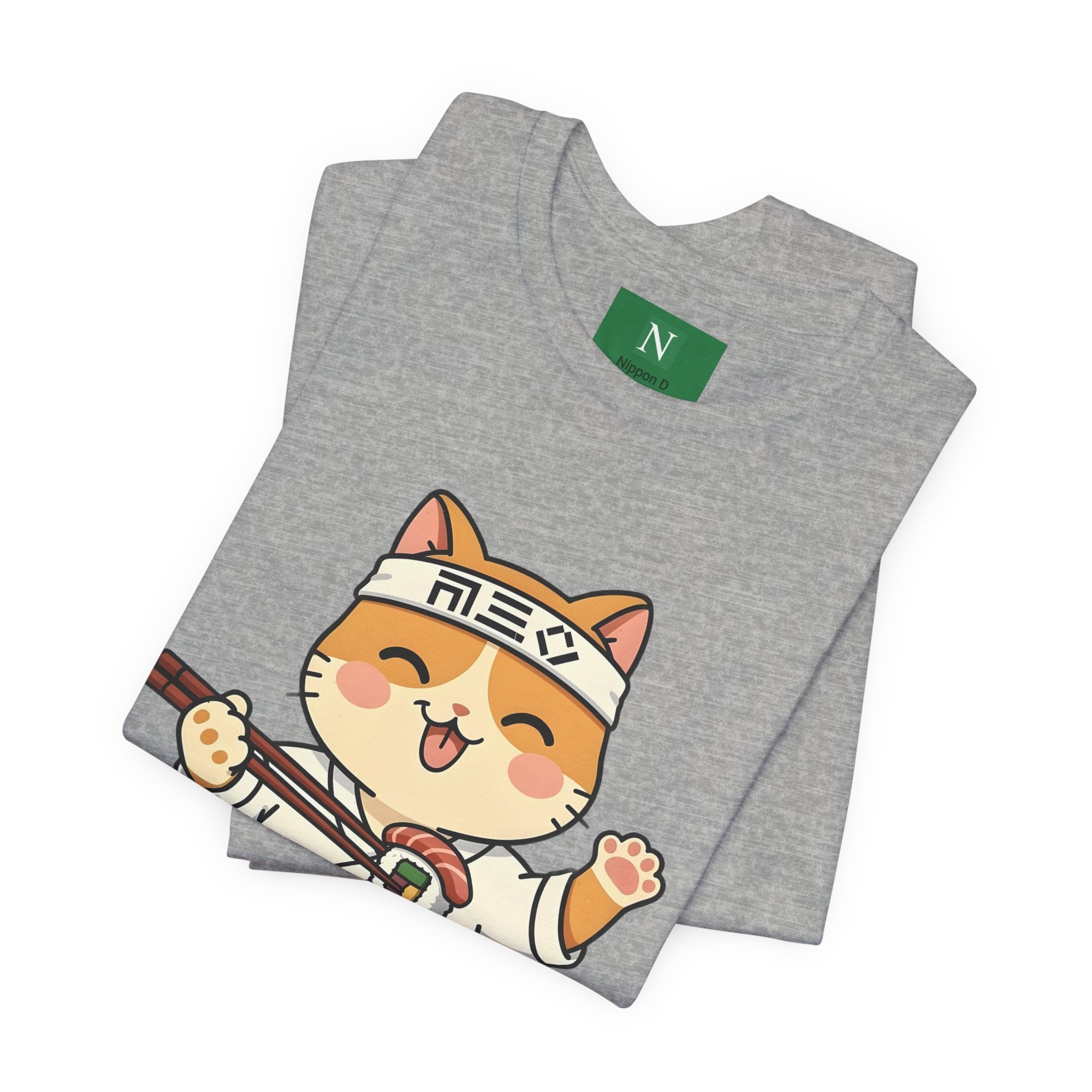 Sushi Chef Cat T‑Shirt — Cute Kawaii Cat Making Sushi Graphic Tee