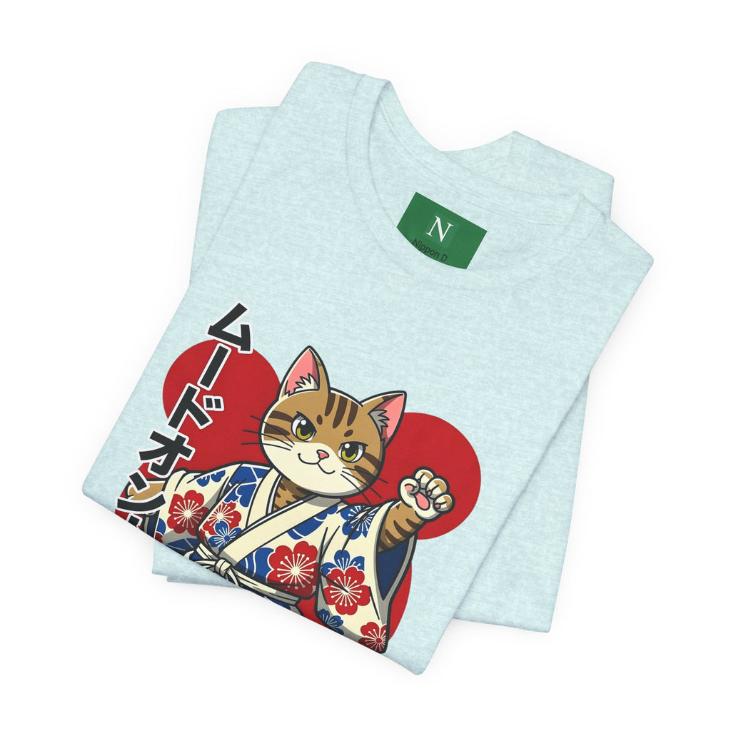 Samurai Cat T‑Shirt — Kawaii Japanese Kimono Cat Graphic Tee