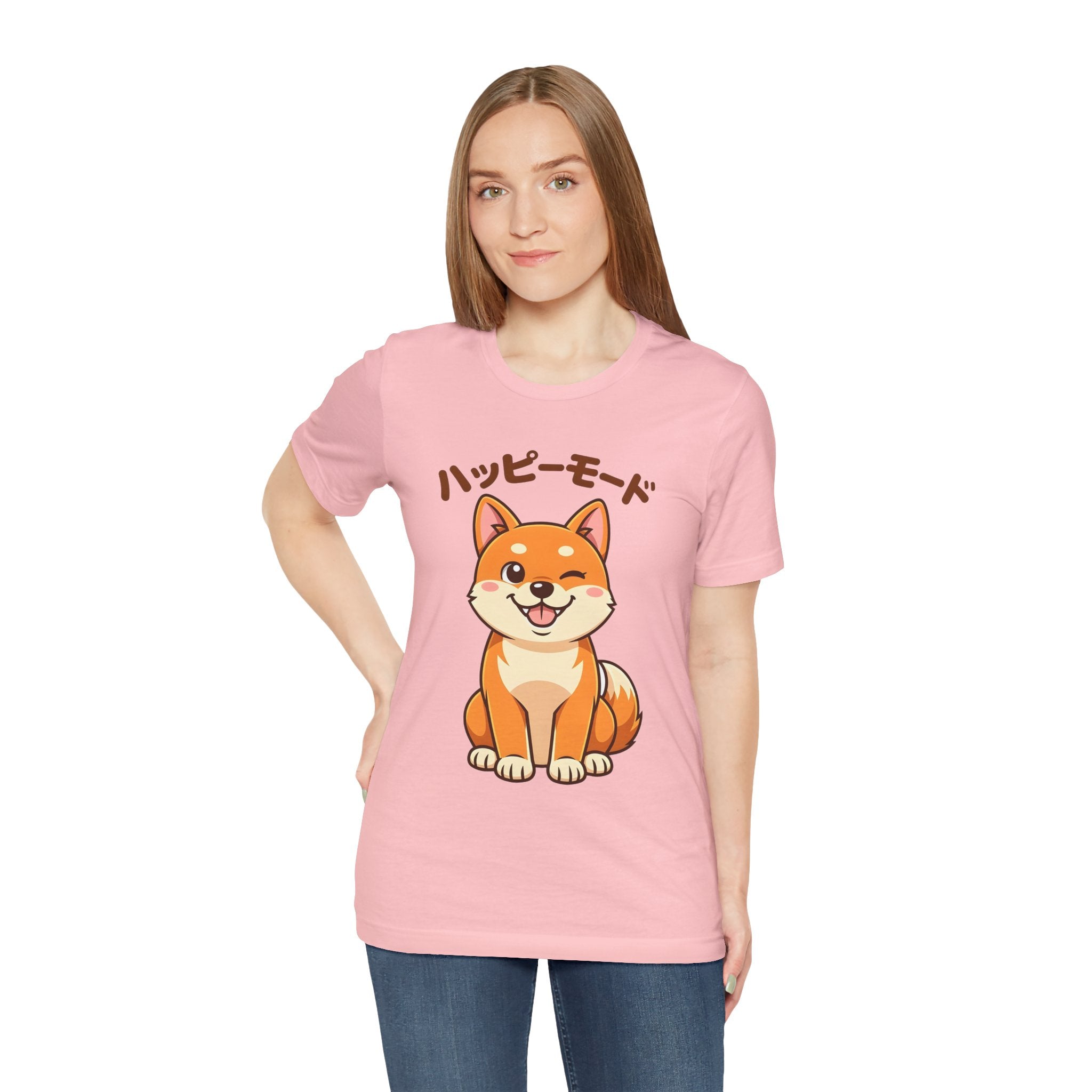 Happy Mode Shiba Inu T‑Shirt — Cute Japanese Kawaii Dog Tee