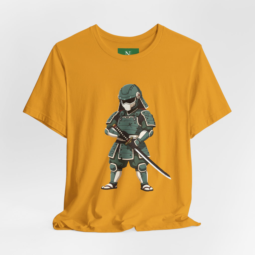 Samurai Cat T-Shirt – Cute Armored Kitty with Katana Graphic