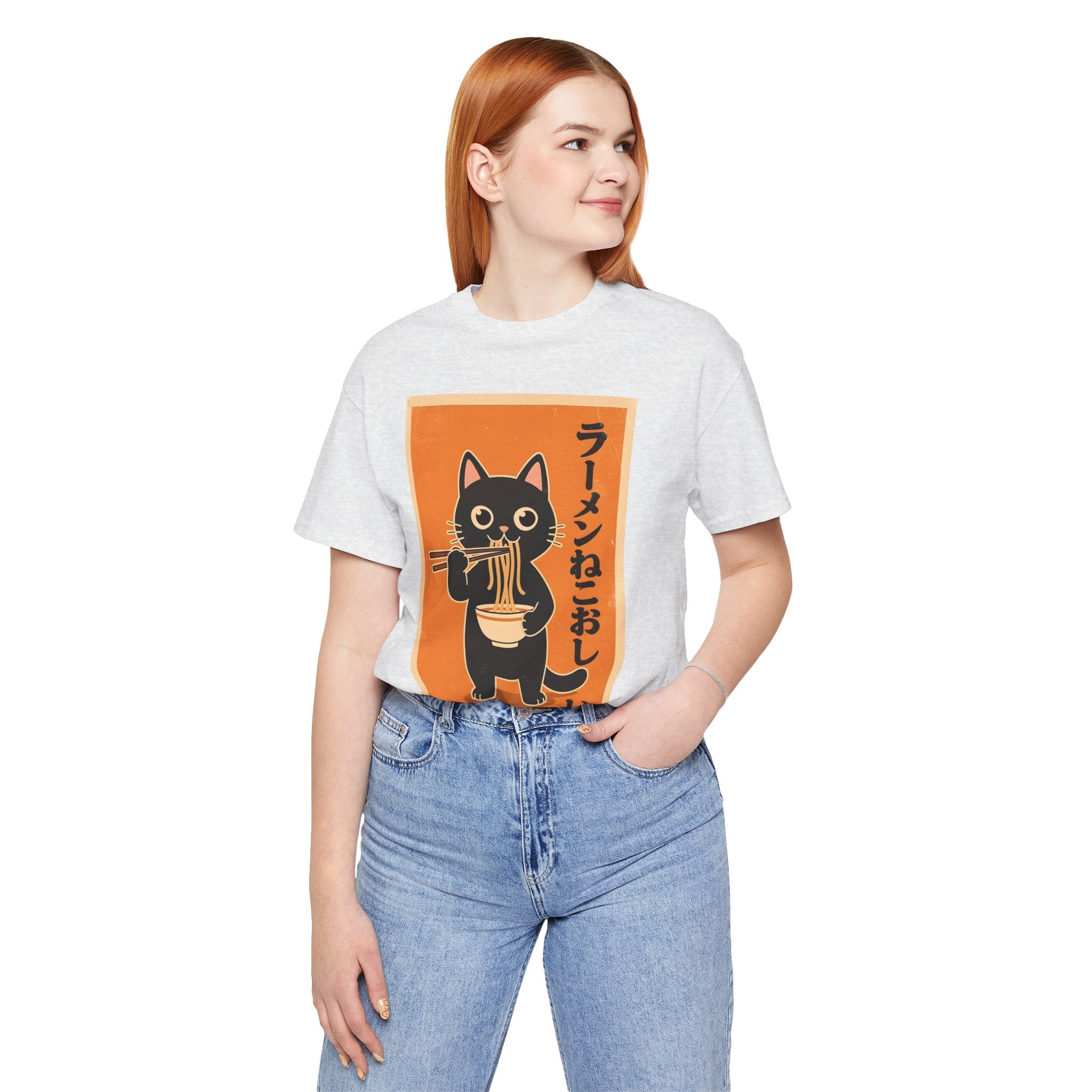 Ramen Cat Tee — Cute Japanese Cat Eating Noodles Graphic T-Shirt