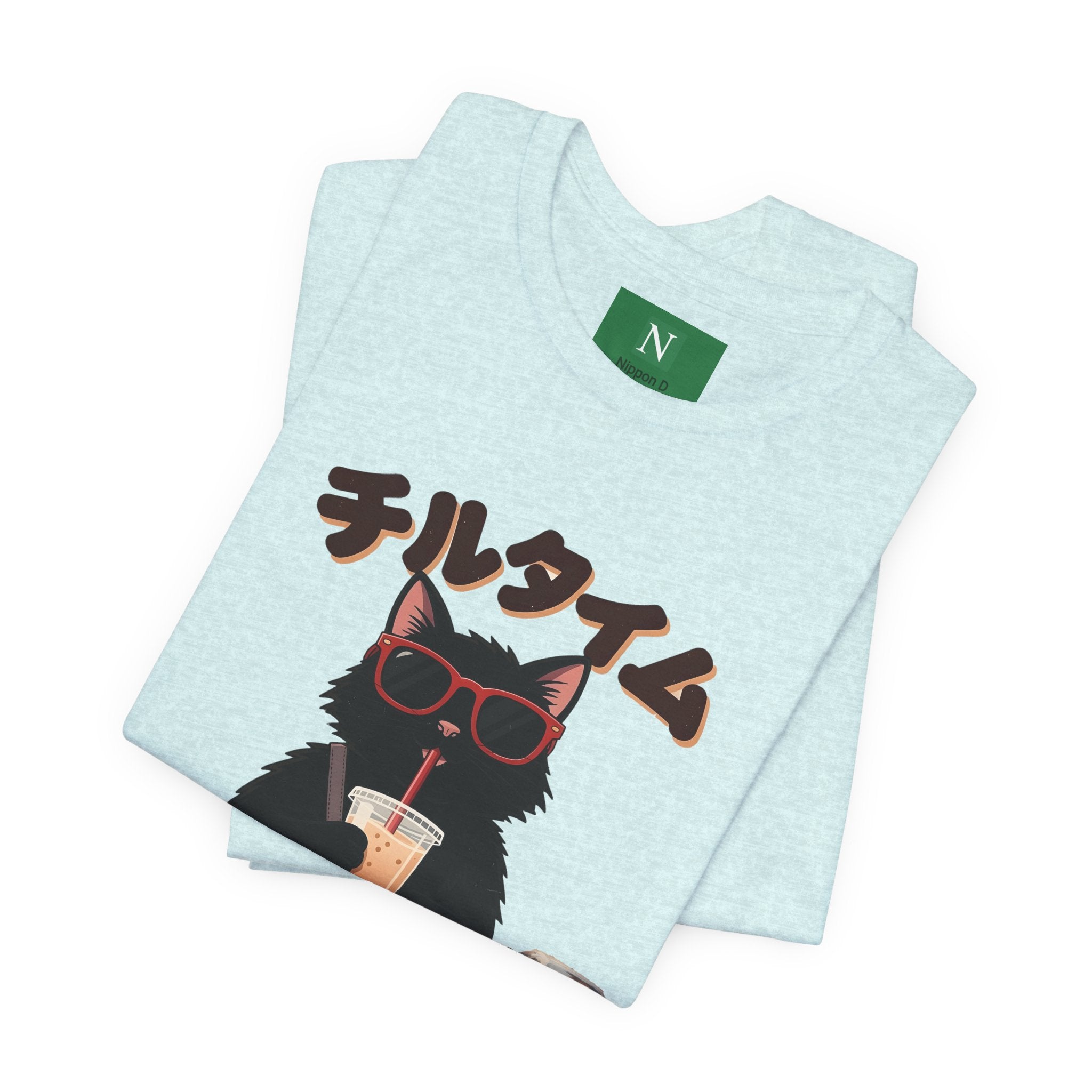Boba Cat Tee — Cute Cat Drinking Bubble Tea Graphic T-Shirt