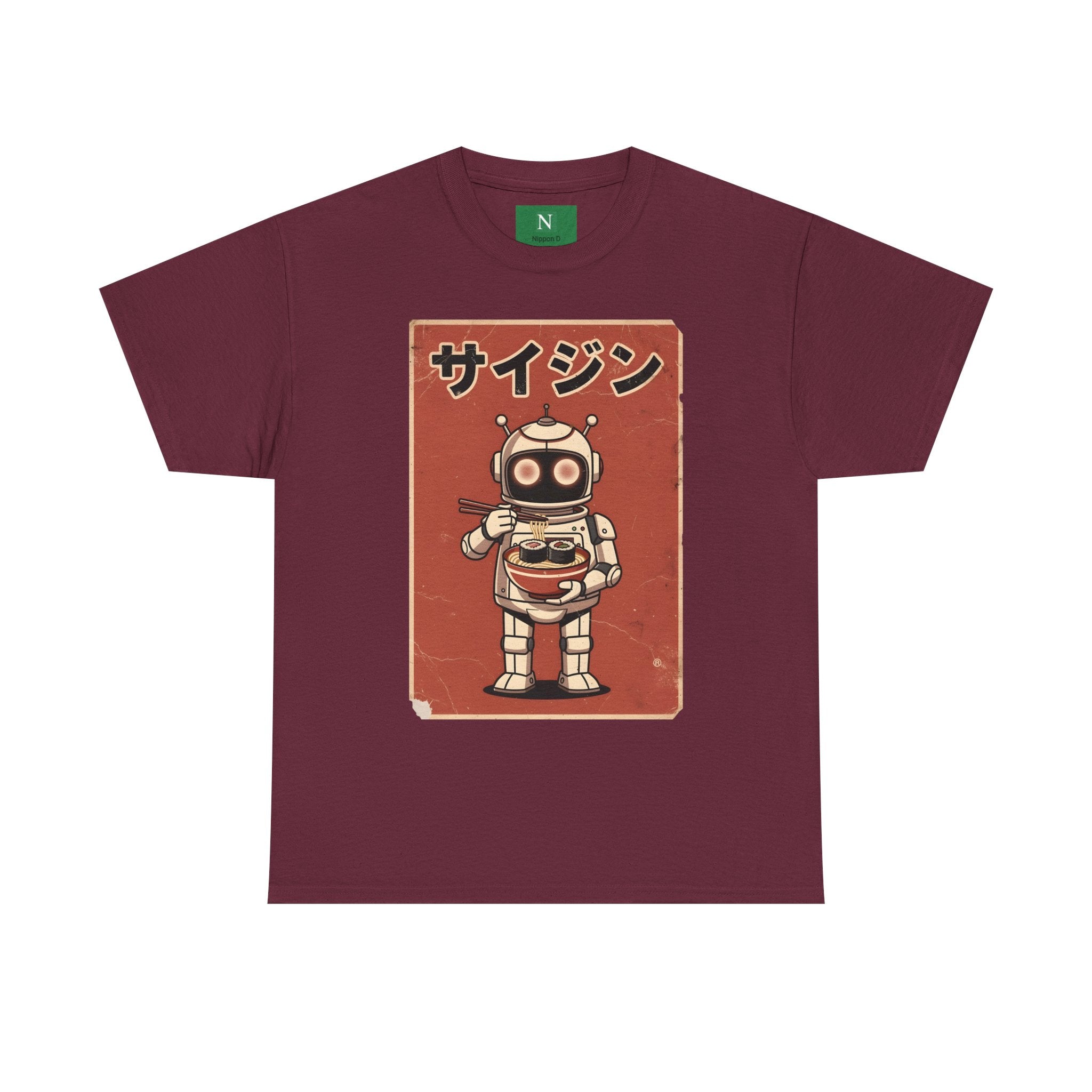 Retro Robot Ramen Tee — サイジン (Saijin) Vintage Japanese Robot Noodle Shirt