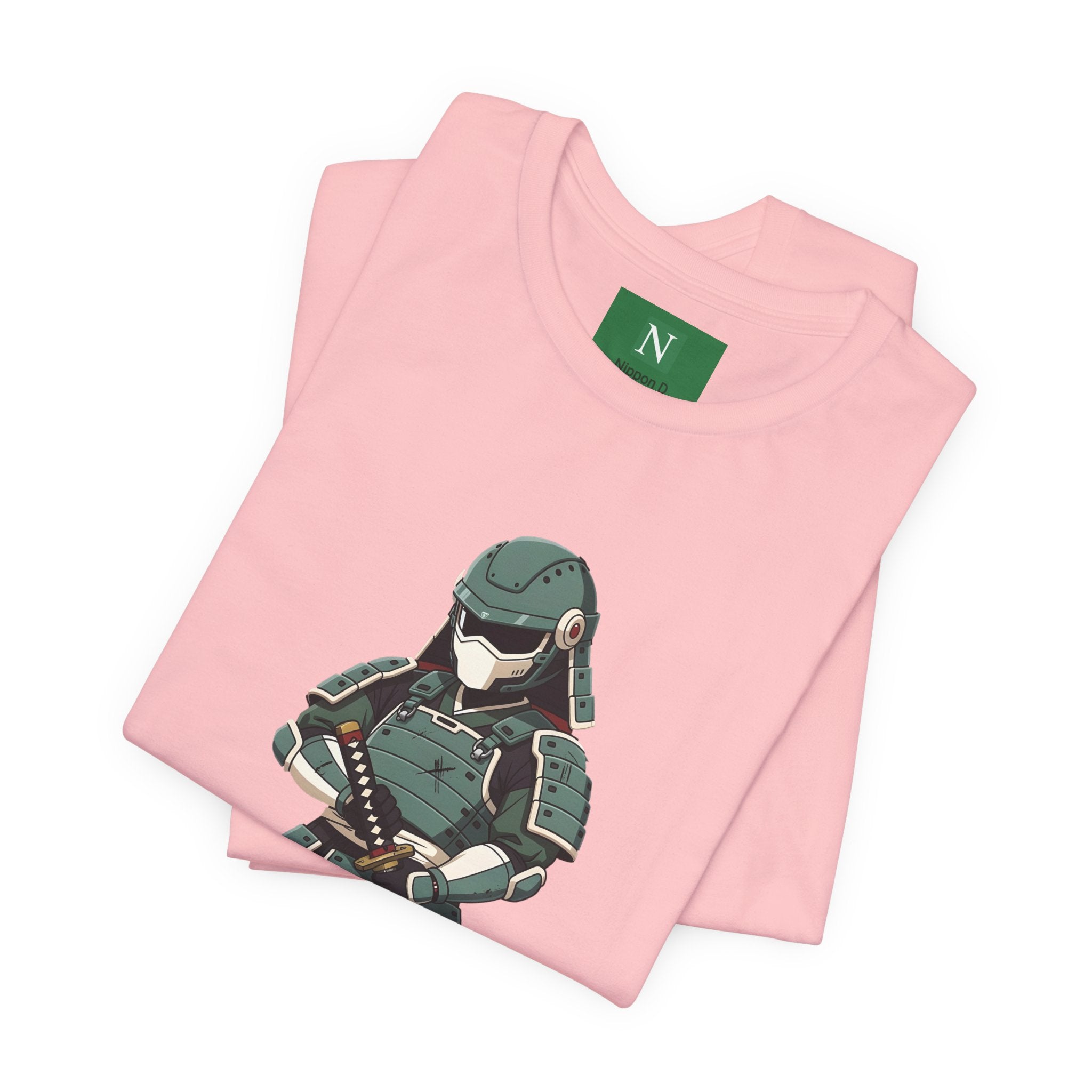 Samurai Cat T-Shirt – Cute Armored Kitty with Katana Graphic