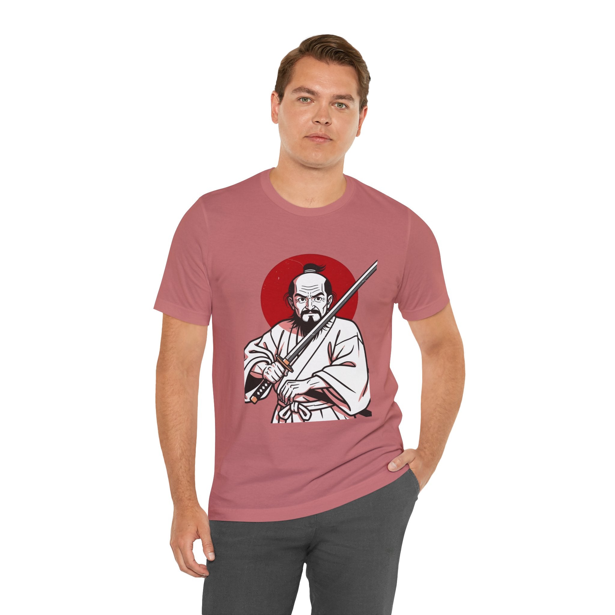 Samurai Warrior T-Shirt – Vintage Katana Illustration with Red Rising Sun