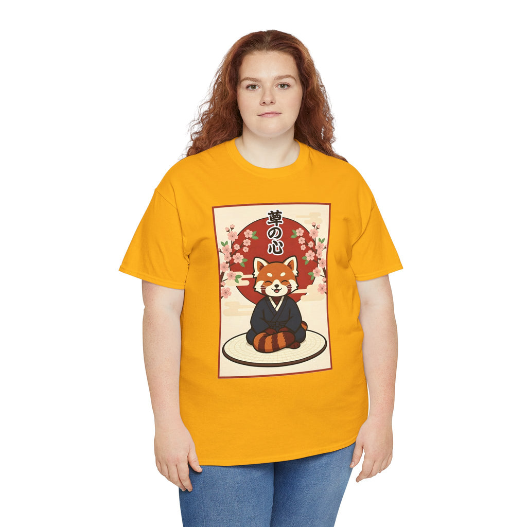 Red Panda Zen T-Shirt — Cute Japanese-Inspired Meditation Design