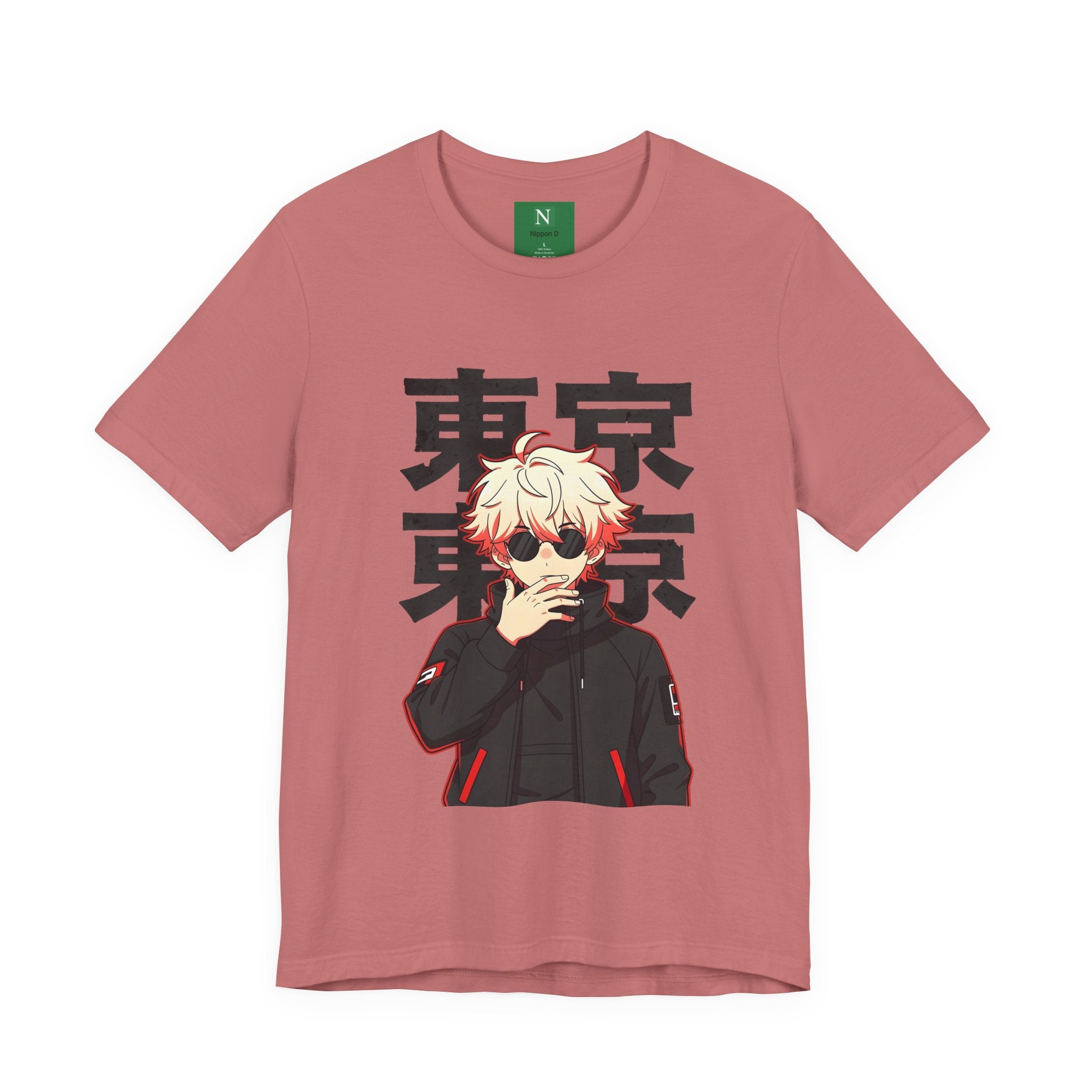 Tokyo Anime Graphic Tee — Blond Character with Kanji "東京"