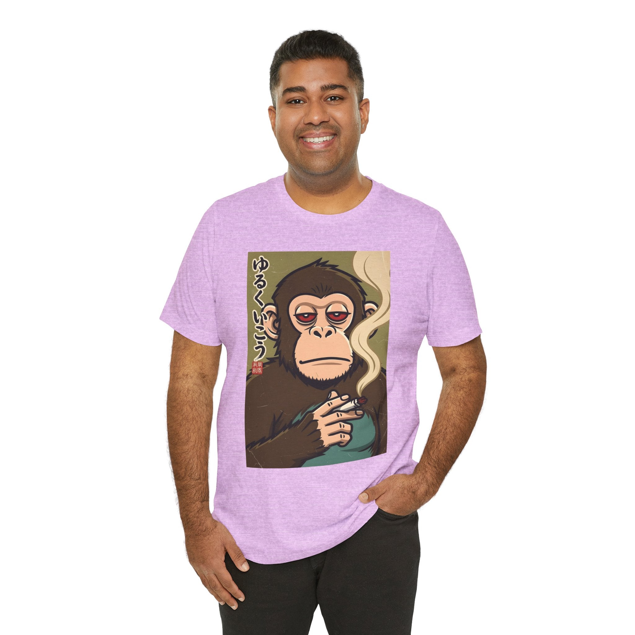 Smoking Monkey Graphic Tee — Japanese Retro Ape Illustration T-Shirt