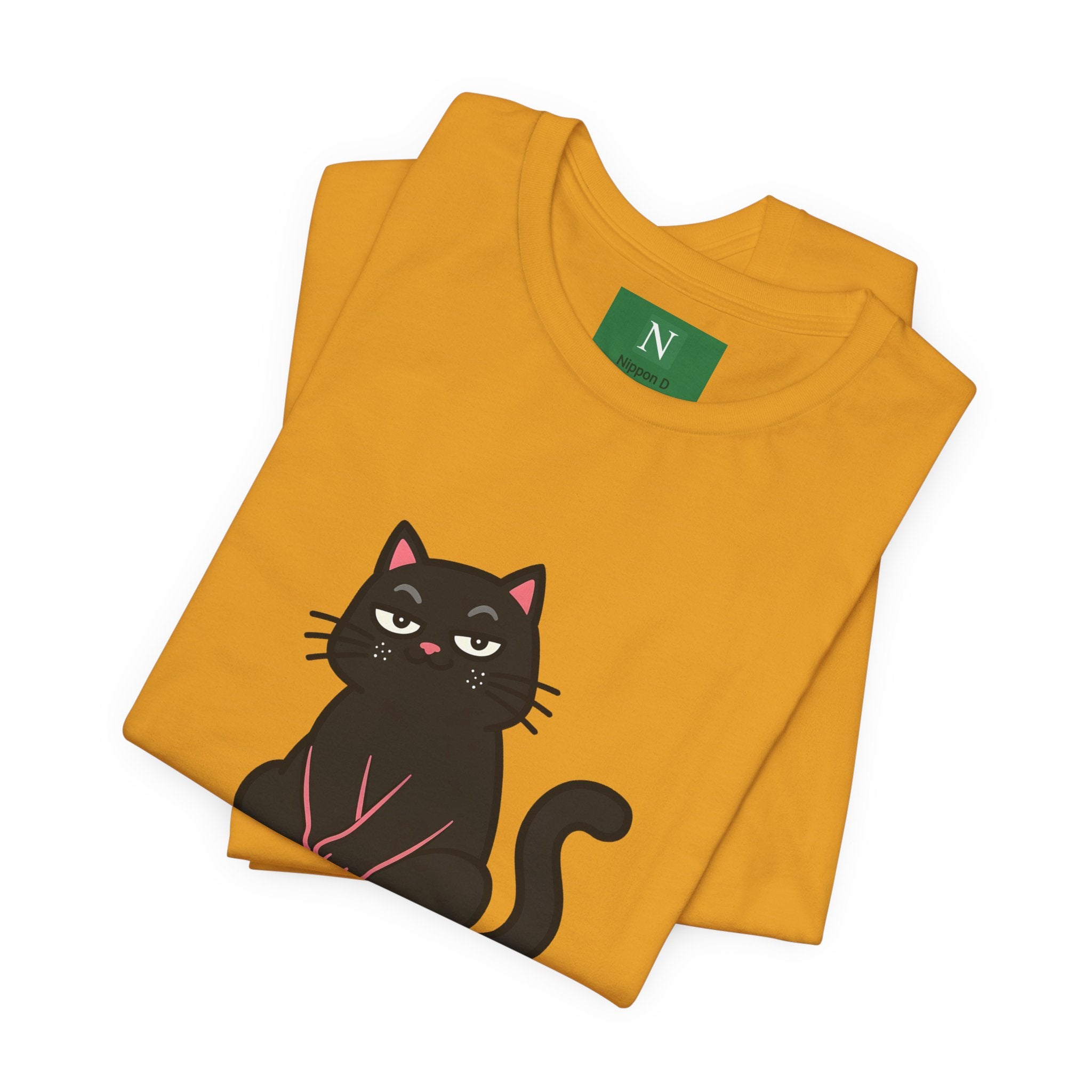 Black Cat Tee with Japanese Text — 'Mita Me wa Ii, Kimochi wa Sore Ijo' Cute Kawaii Graphic T-Shirt