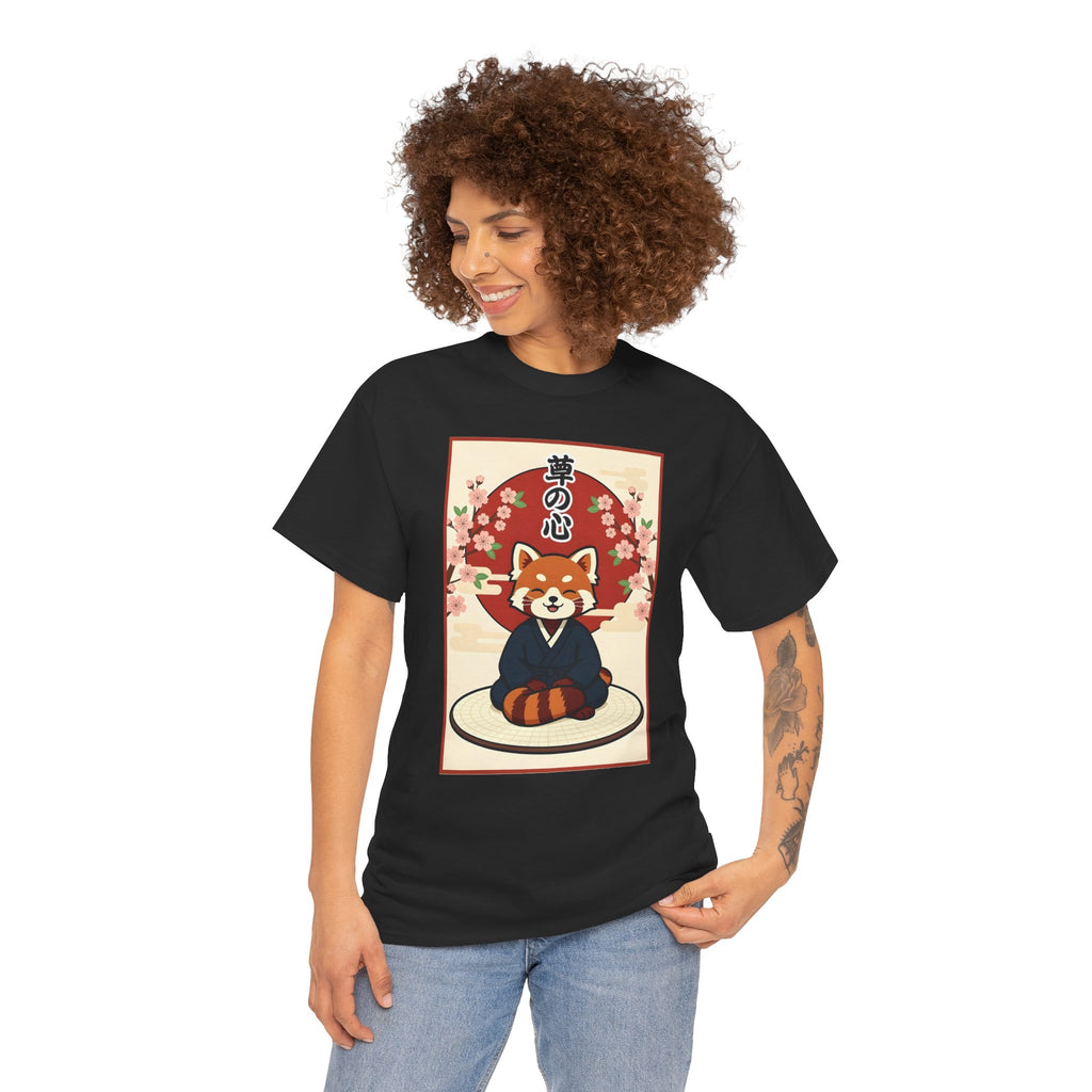 Red Panda Zen T-Shirt — Cute Japanese-Inspired Meditation Design