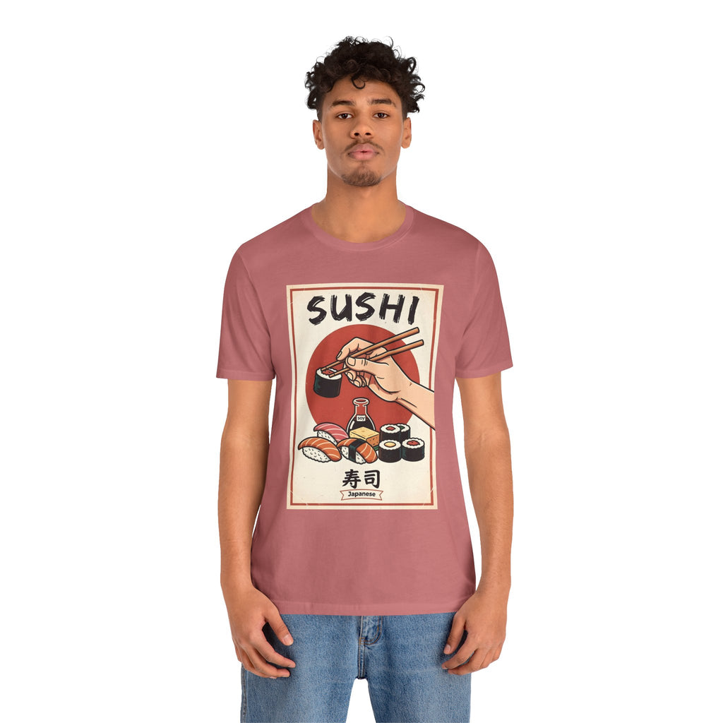 Sushi Poster Graphic Tee — Retro Japanese Sushi Shirt