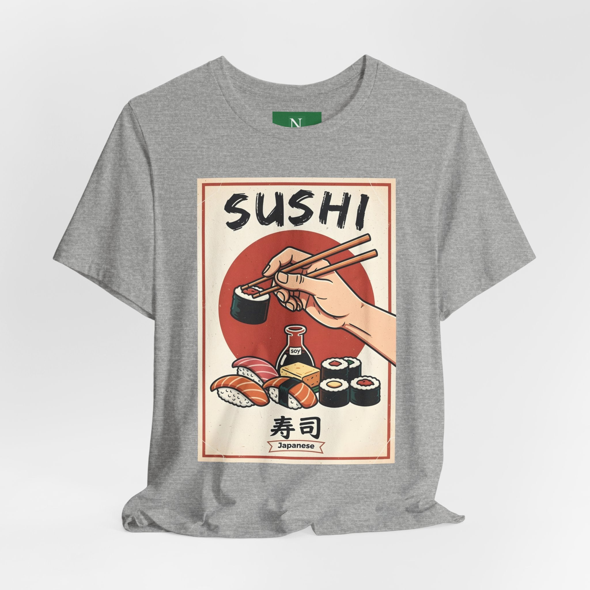 Sushi Poster Graphic Tee — Retro Japanese Sushi Shirt
