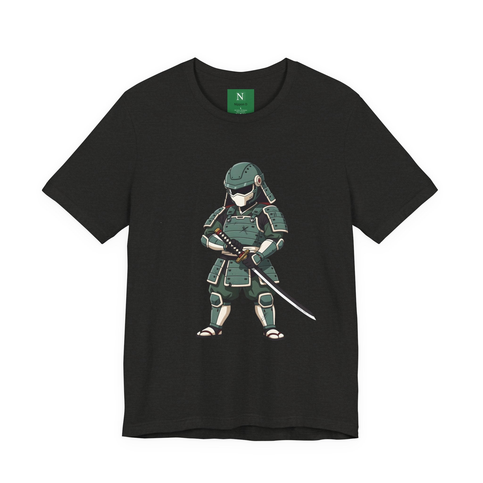 Samurai Cat T-Shirt – Cute Armored Kitty with Katana Graphic