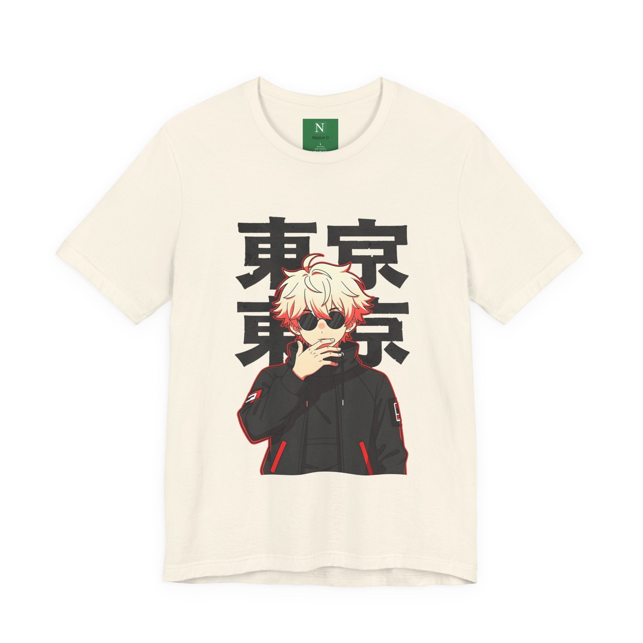 Tokyo Anime Graphic Tee — Blond Character with Kanji "東京"