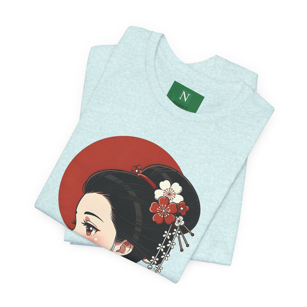 Geisha Portrait Tee — Japanese Floral Kimono Art T-Shirt