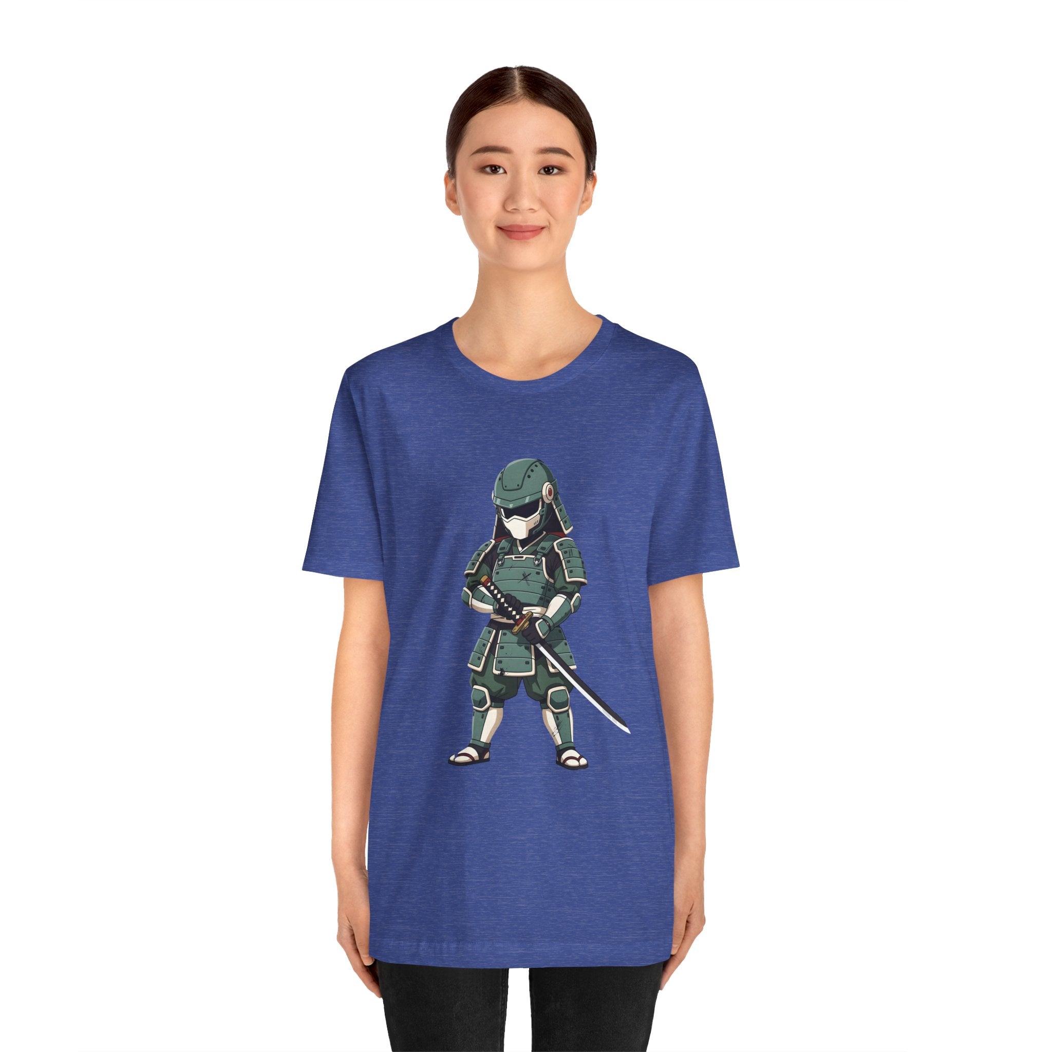 Samurai Cat T-Shirt – Cute Armored Kitty with Katana Graphic