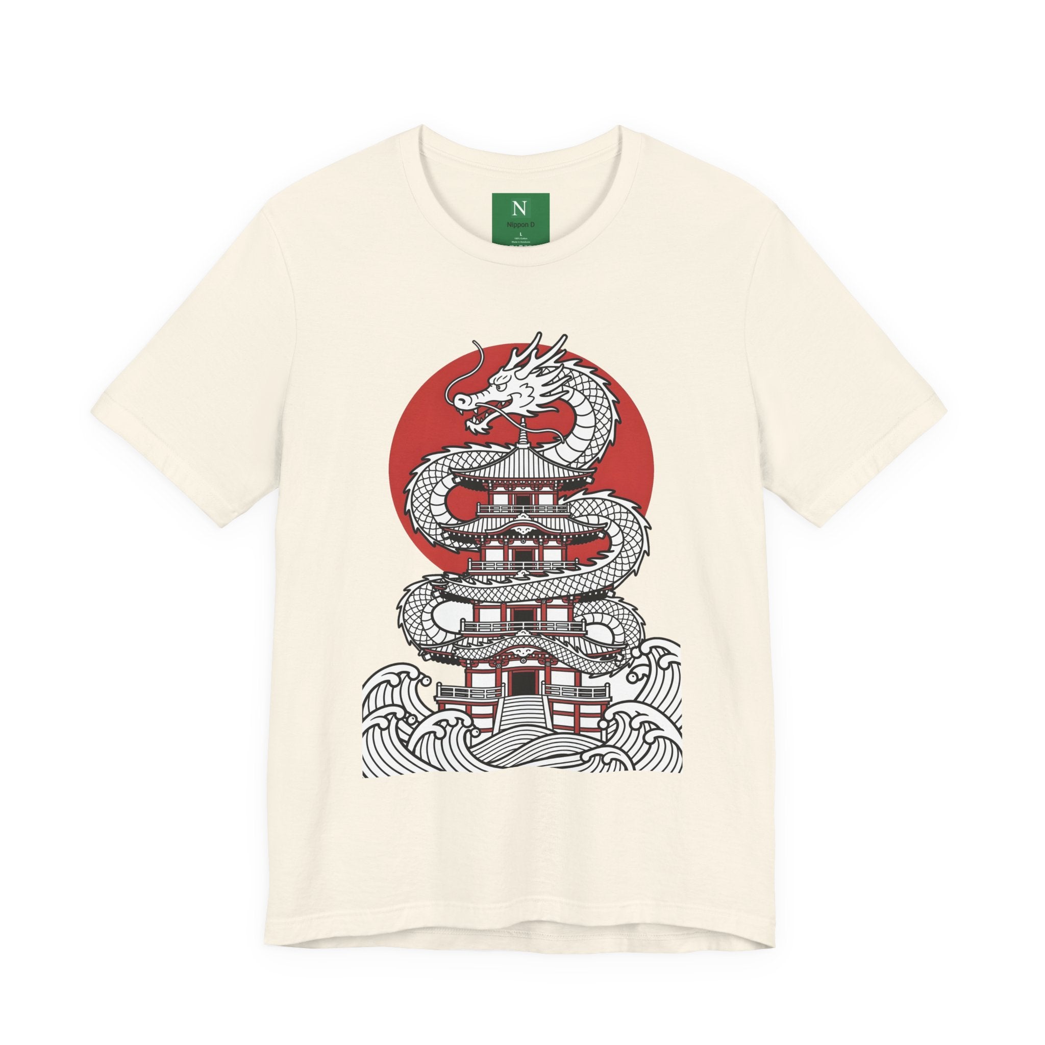 Dragon Pagoda T‑Shirt — Japanese Red Sun Temple Graphic Tee