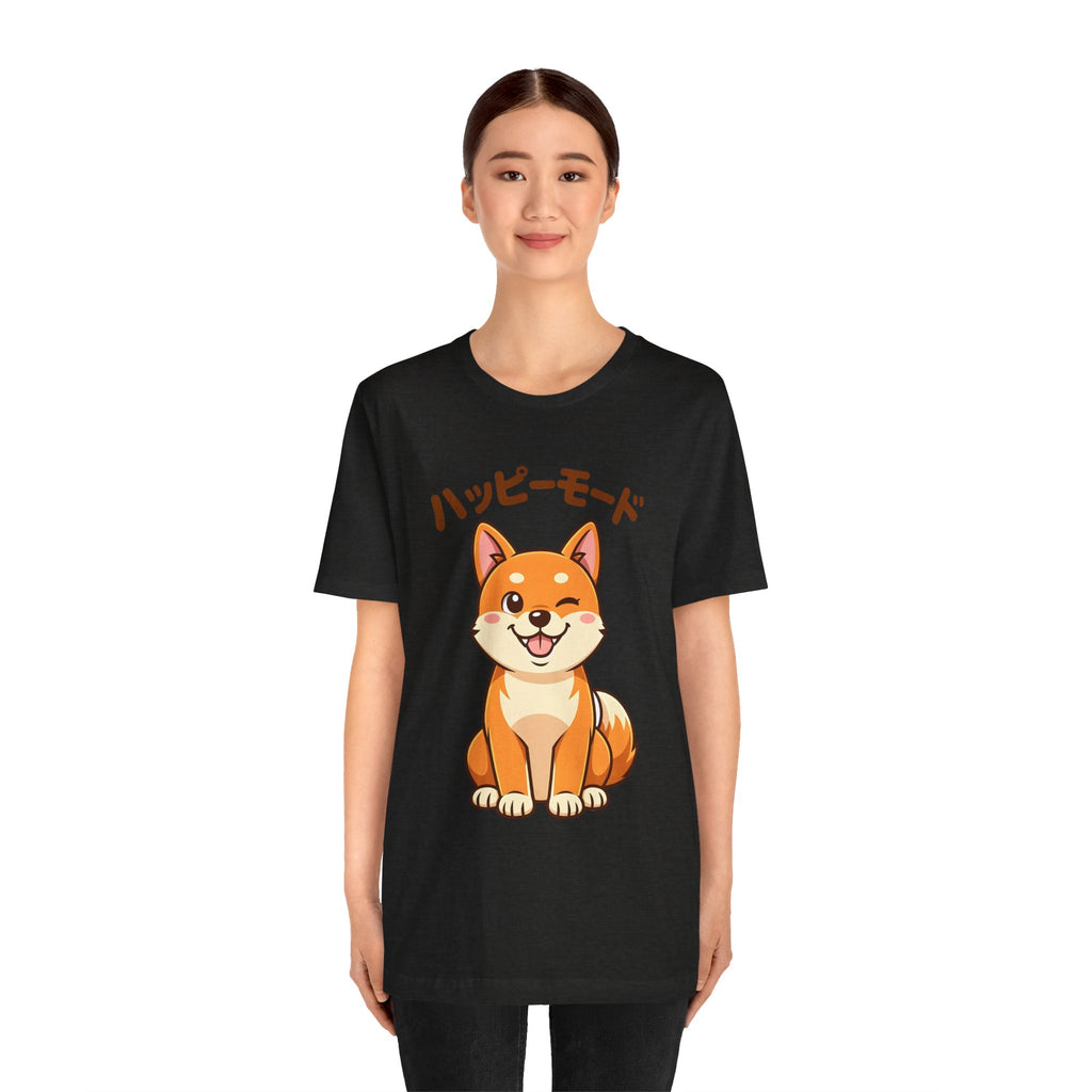 Happy Mode Shiba Inu T‑Shirt — Cute Japanese Kawaii Dog Tee