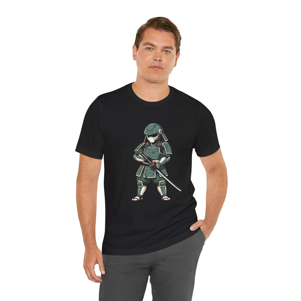 Samurai Cat T-Shirt – Cute Armored Kitty with Katana Graphic