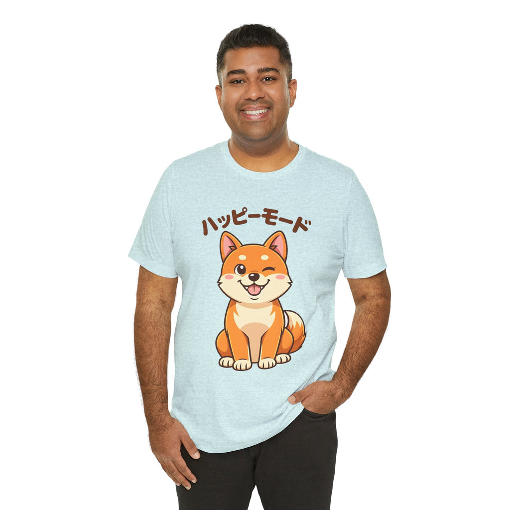 Happy Mode Shiba Inu T‑Shirt — Cute Japanese Kawaii Dog Tee