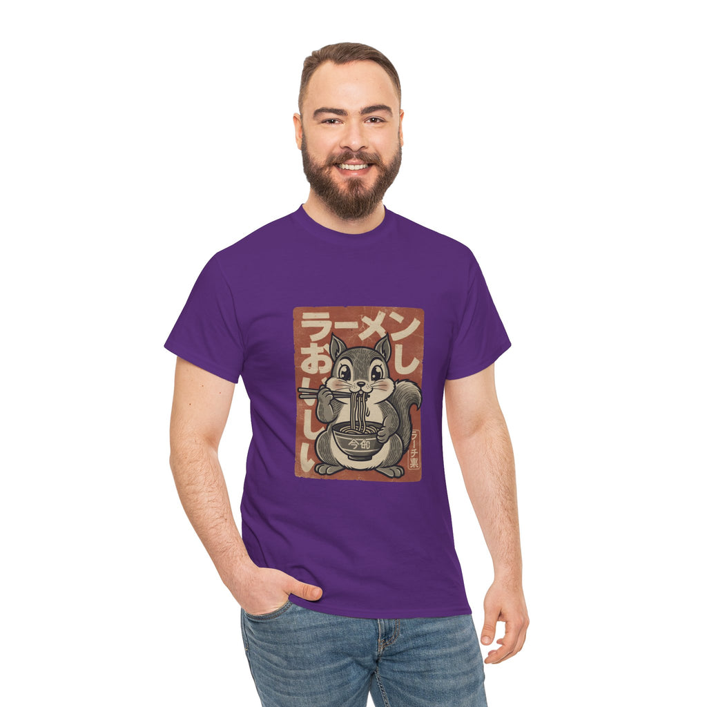 Ramen Squirrel T‑Shirt — Cute Vintage Japanese Noodle Graphic Tee