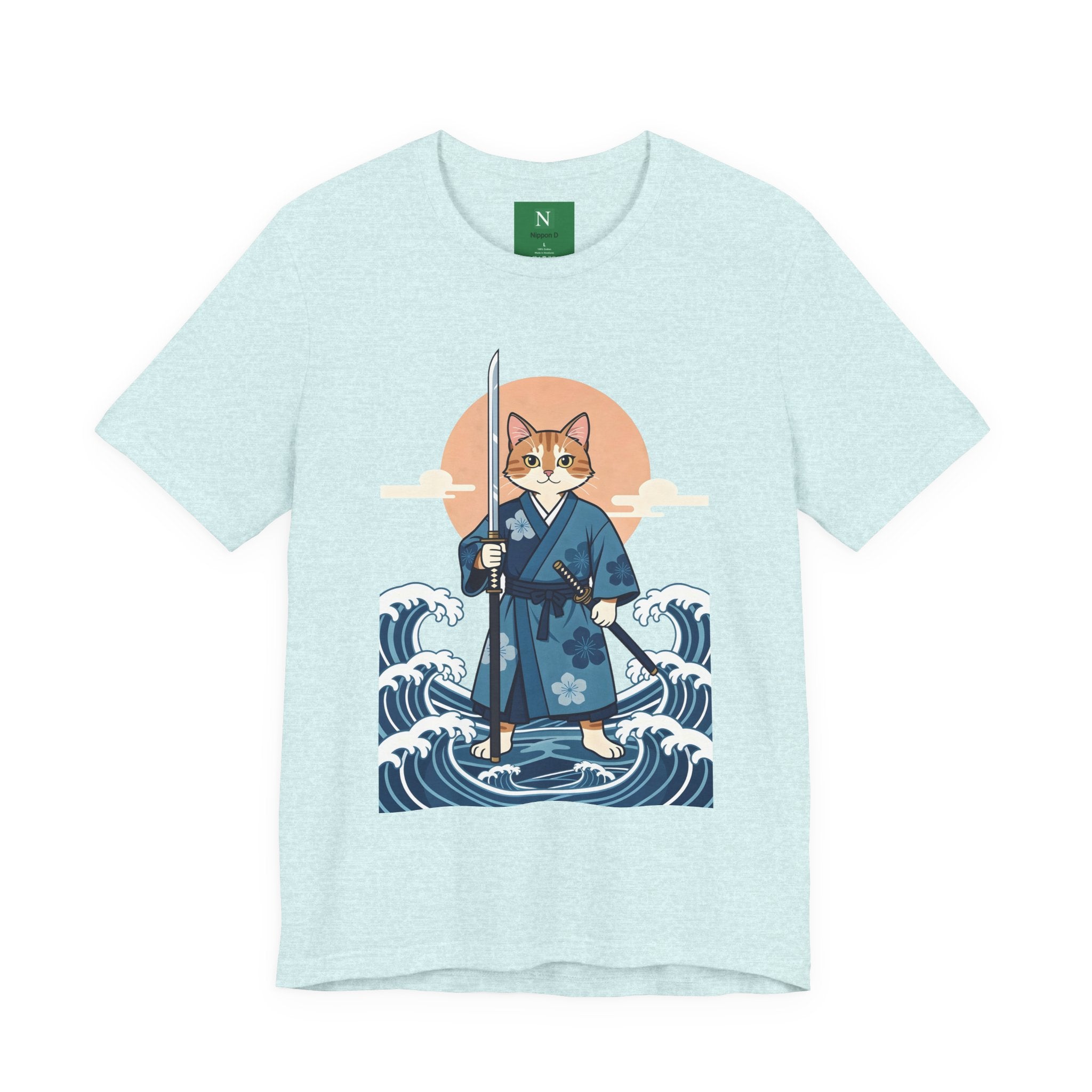 Samurai Cat T-Shirt — Japanese Wave Illustration Tee