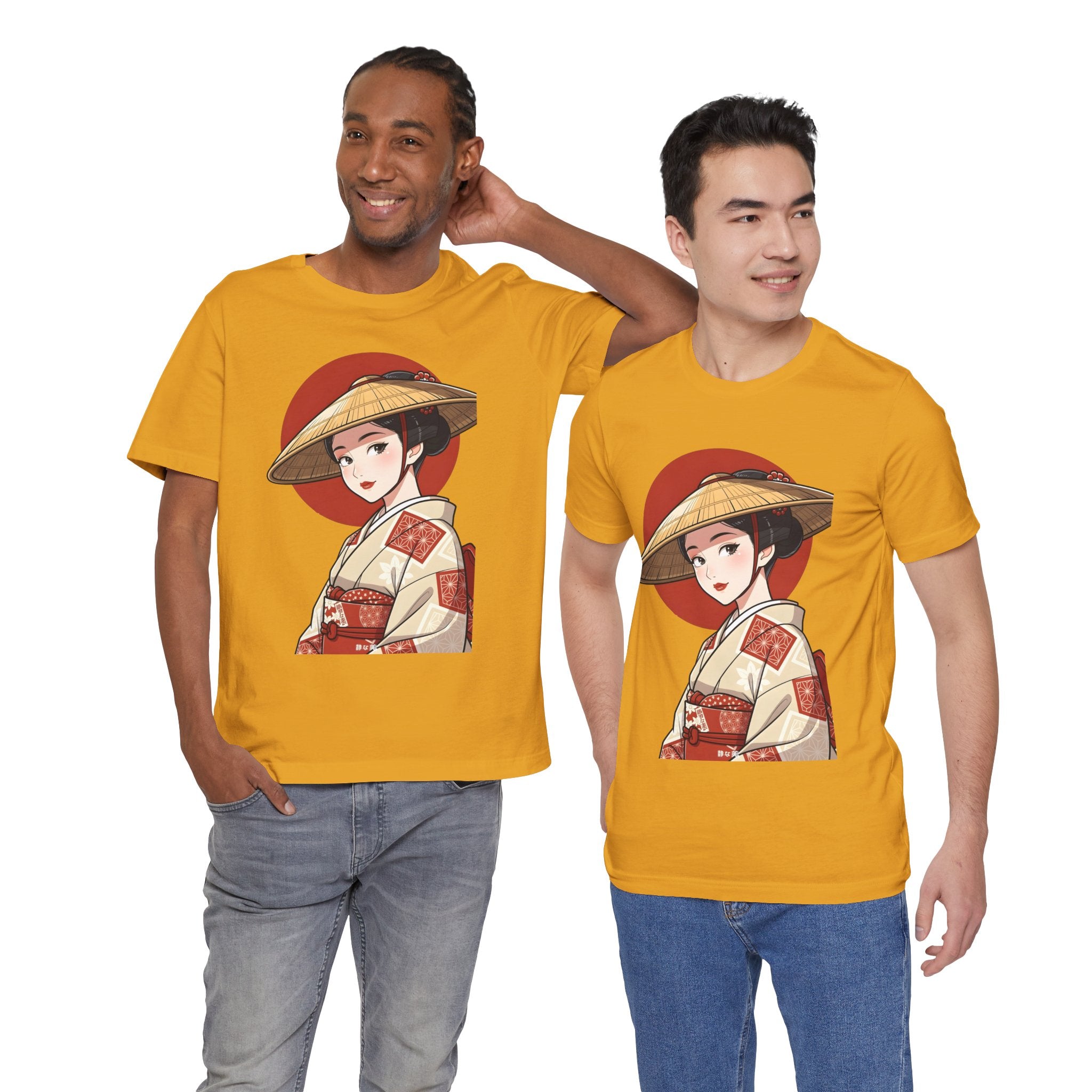 Geisha Illustration Tee — Vintage Kimono Anime T‑Shirt