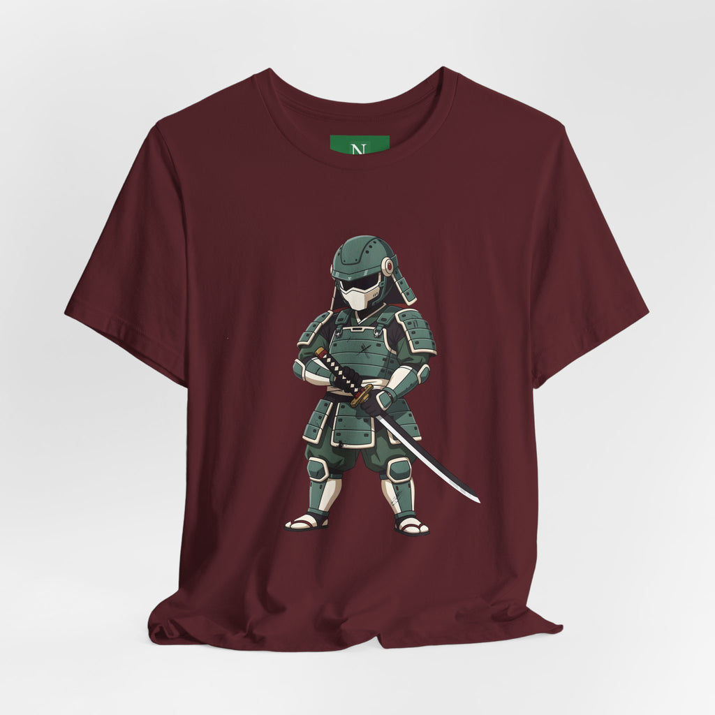 Samurai Cat T-Shirt – Cute Armored Kitty with Katana Graphic