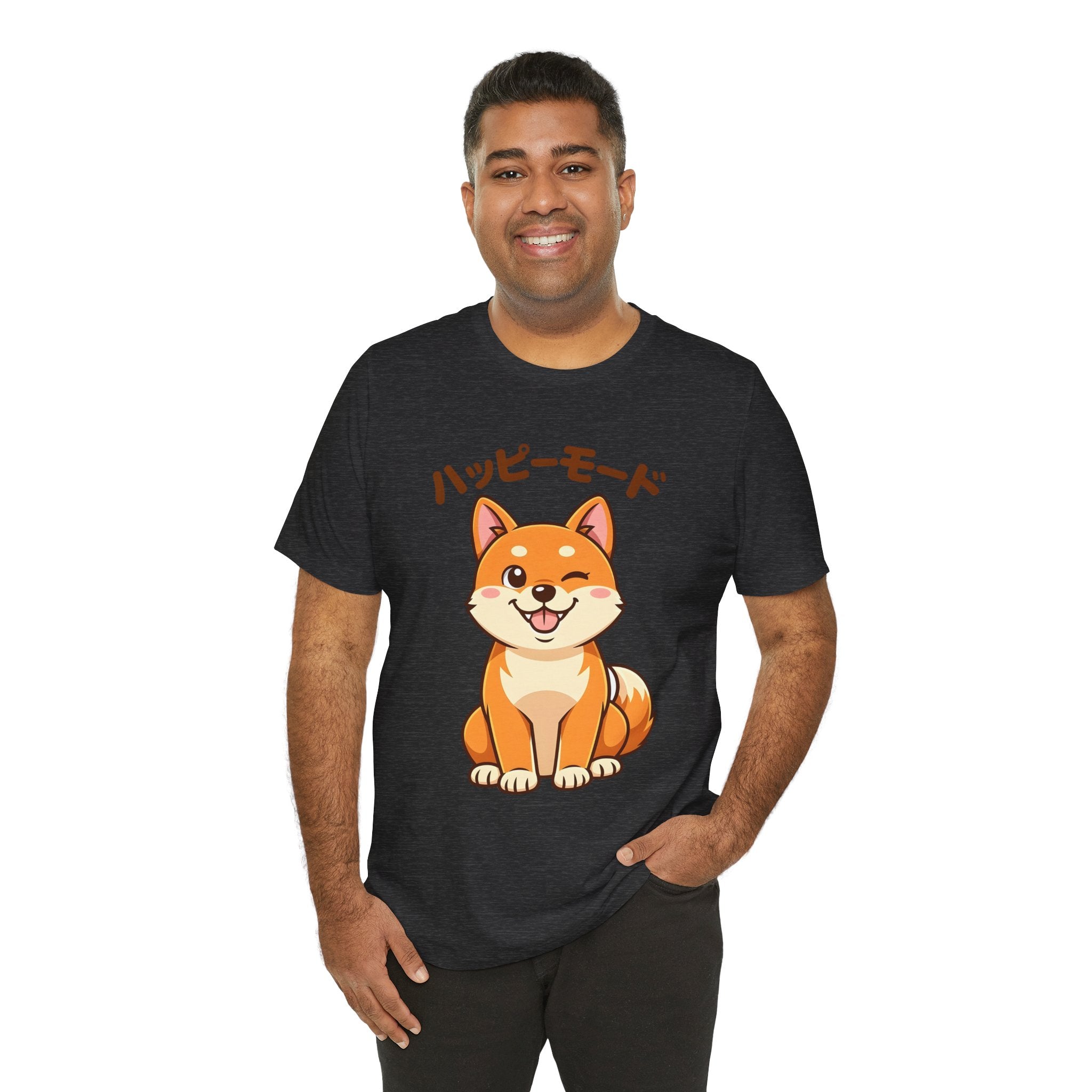 Happy Mode Shiba Inu T‑Shirt — Cute Japanese Kawaii Dog Tee
