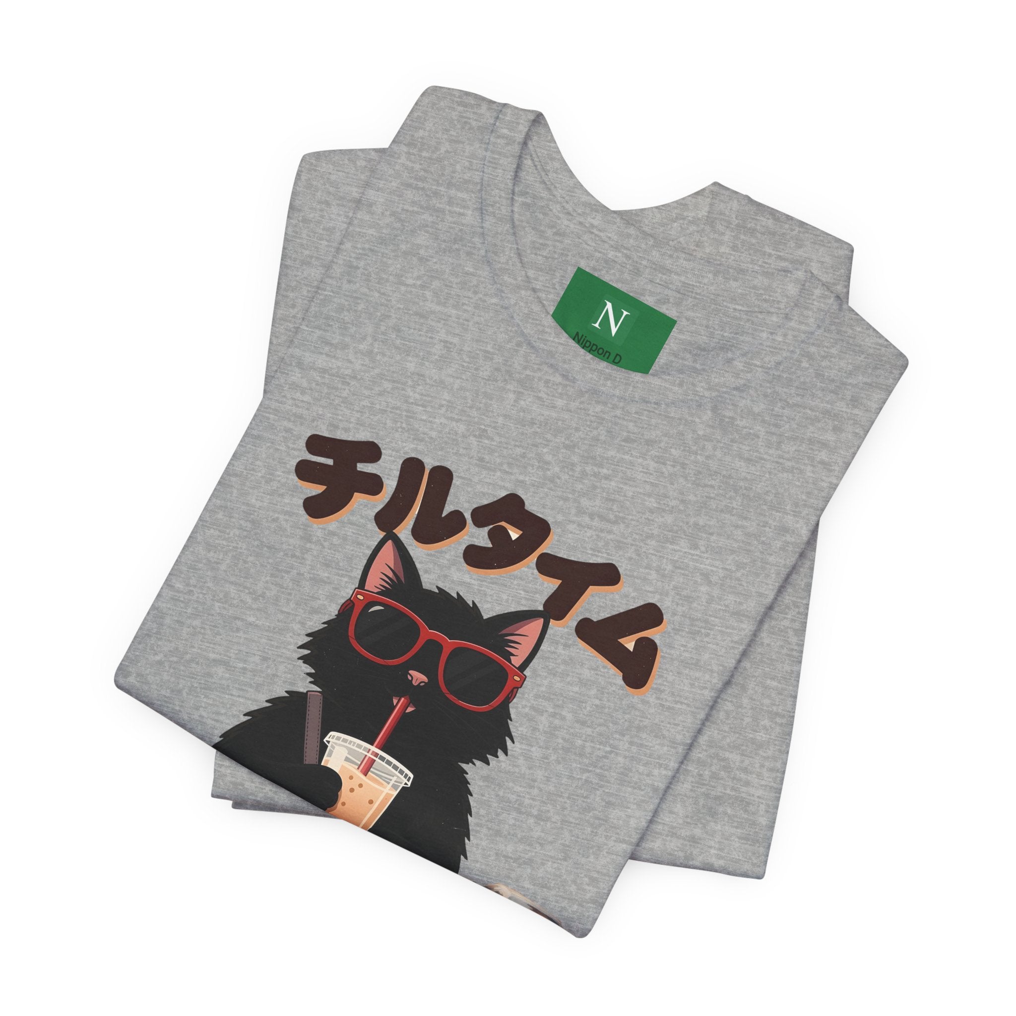 Boba Cat Tee — Cute Cat Drinking Bubble Tea Graphic T-Shirt