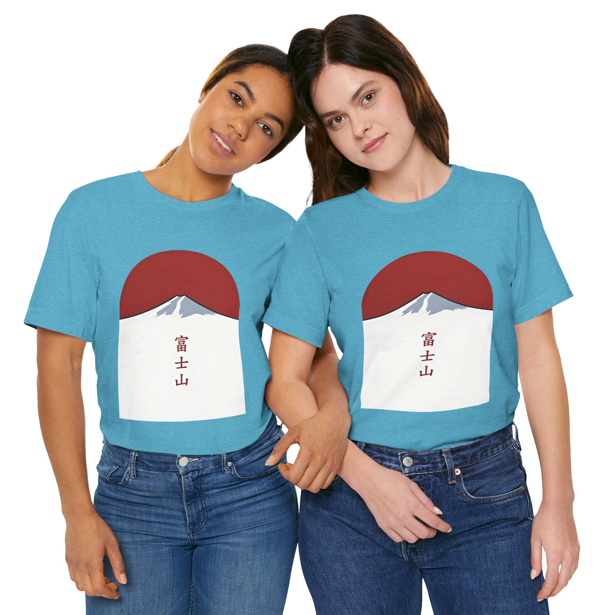 Mount Fuji Tee — Japanese Red Sun Graphic with Kanji 富士山