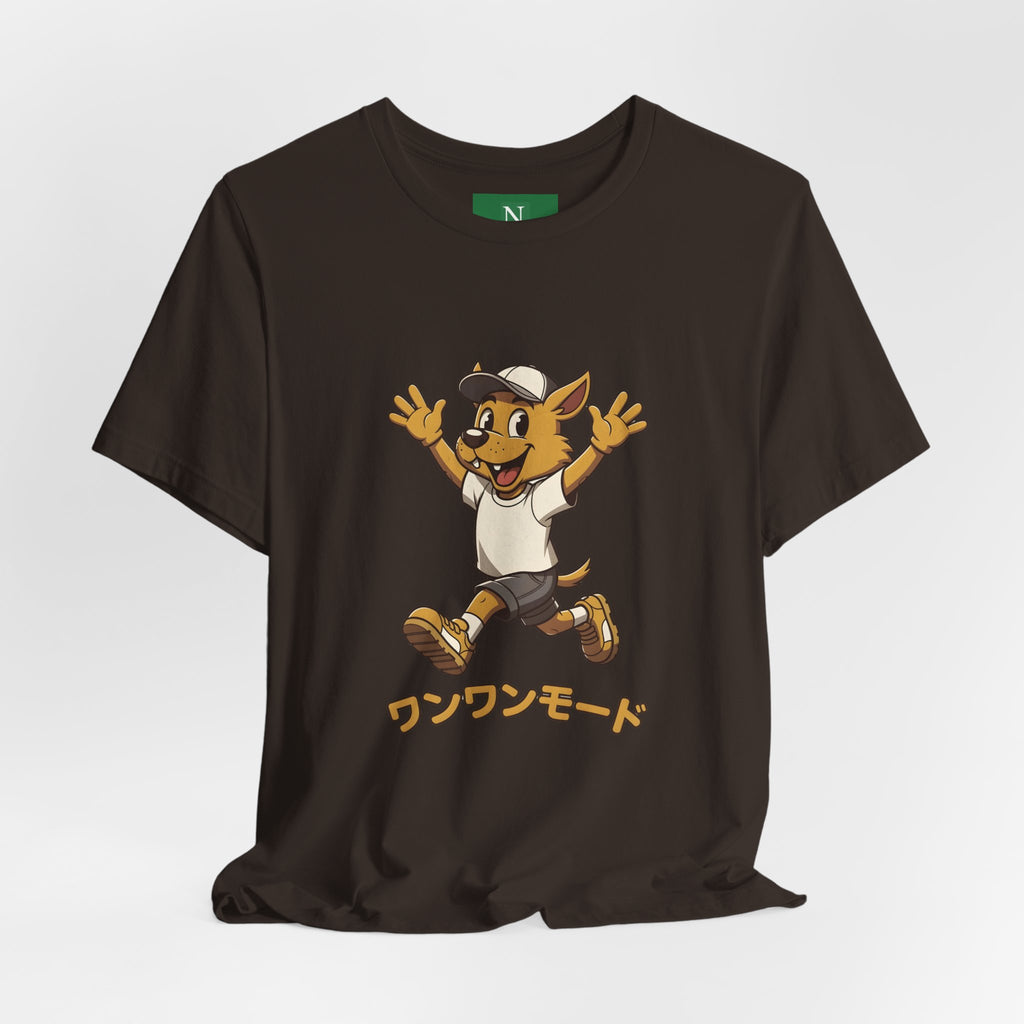 Happy Corgi Character Tee — ワンワンモード (Dog Mode) Cute Cartoon Shirt
