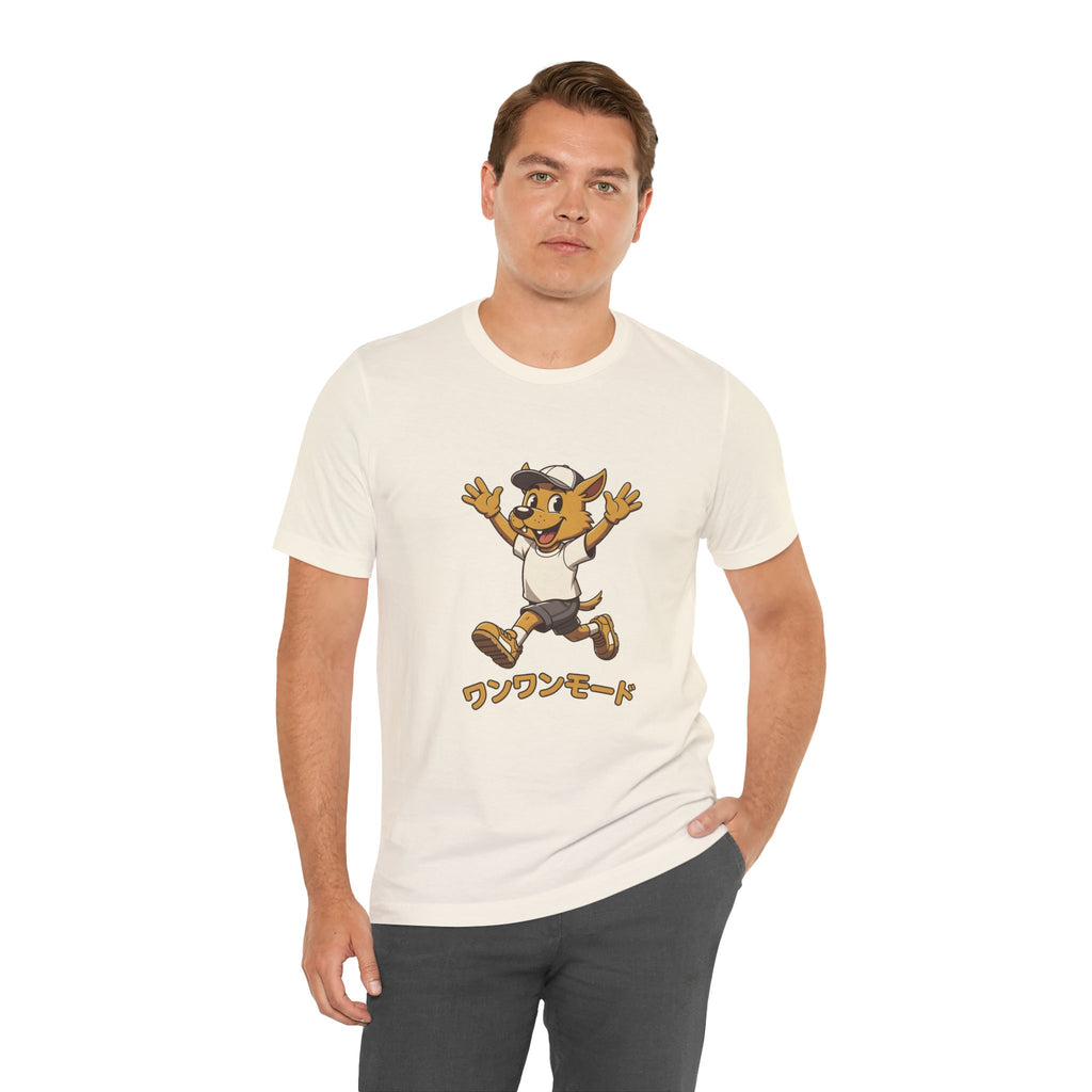 Happy Corgi Character Tee — ワンワンモード (Dog Mode) Cute Cartoon Shirt