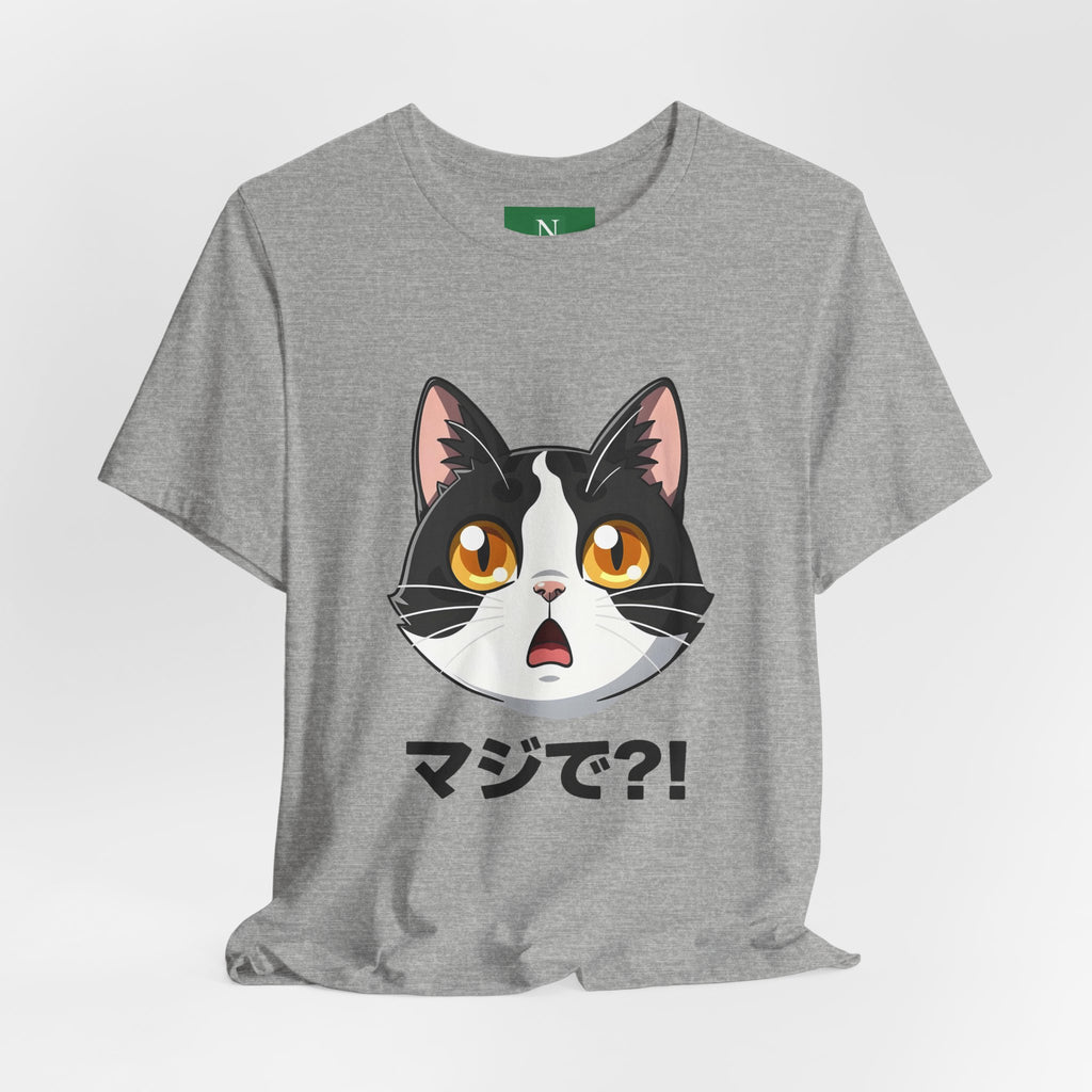 Cat Shock Face Graphic Tee — マジで?! Cute Anime Cat T-Shirt